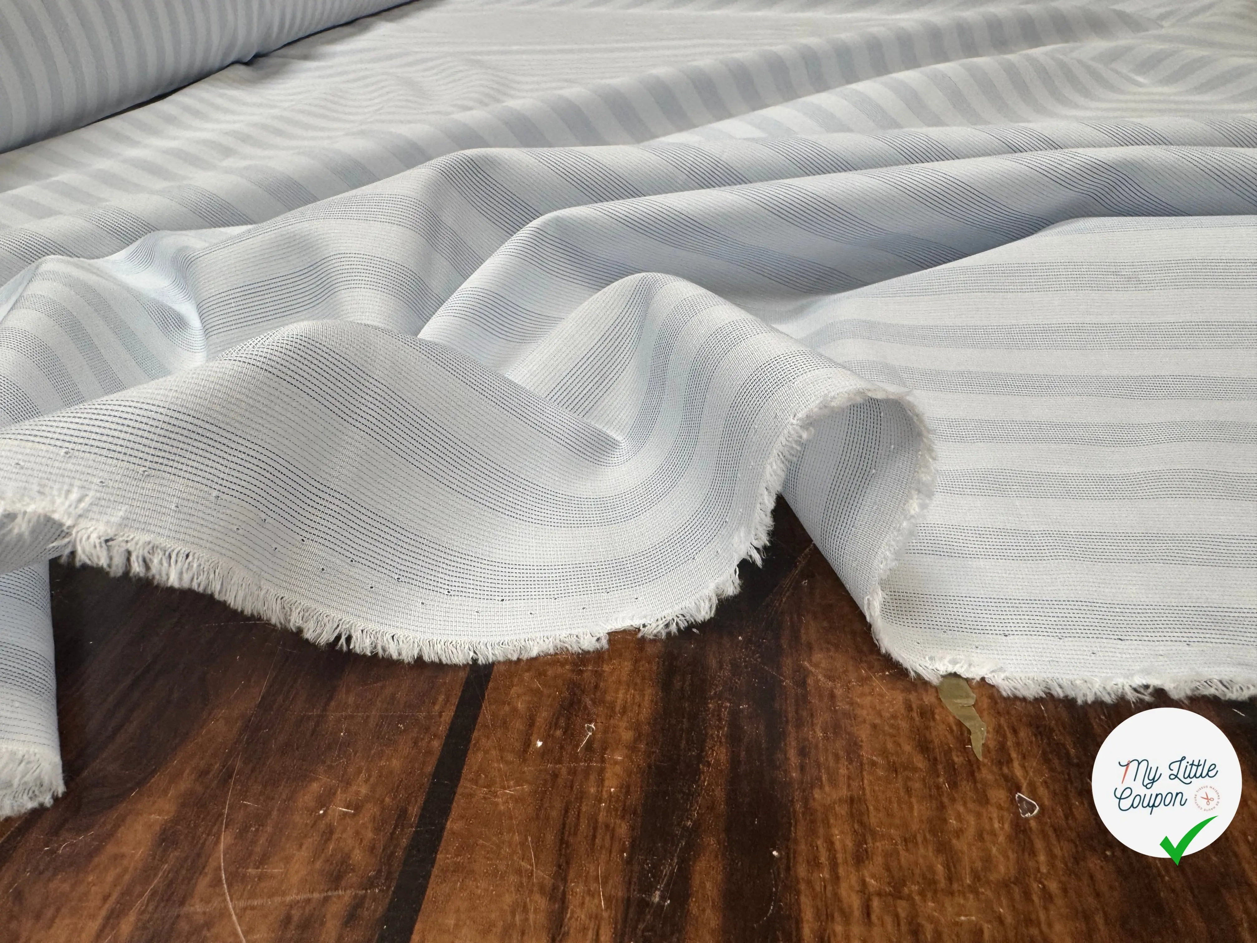 TISSU POPELINE - TOILE RAYE BLEU - My Little Coupon