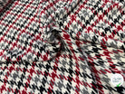 TISSU POUR MANTEAU PIED DE COQ NOIR BLANC ROUGE GRIS - My Little Coupon