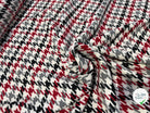 TISSU POUR MANTEAU PIED DE COQ NOIR BLANC ROUGE GRIS - My Little Coupon