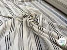 TISSU RAYÉ ECRU NOIR 56% COTON BIO 44% VISCOSE - My Little Coupon