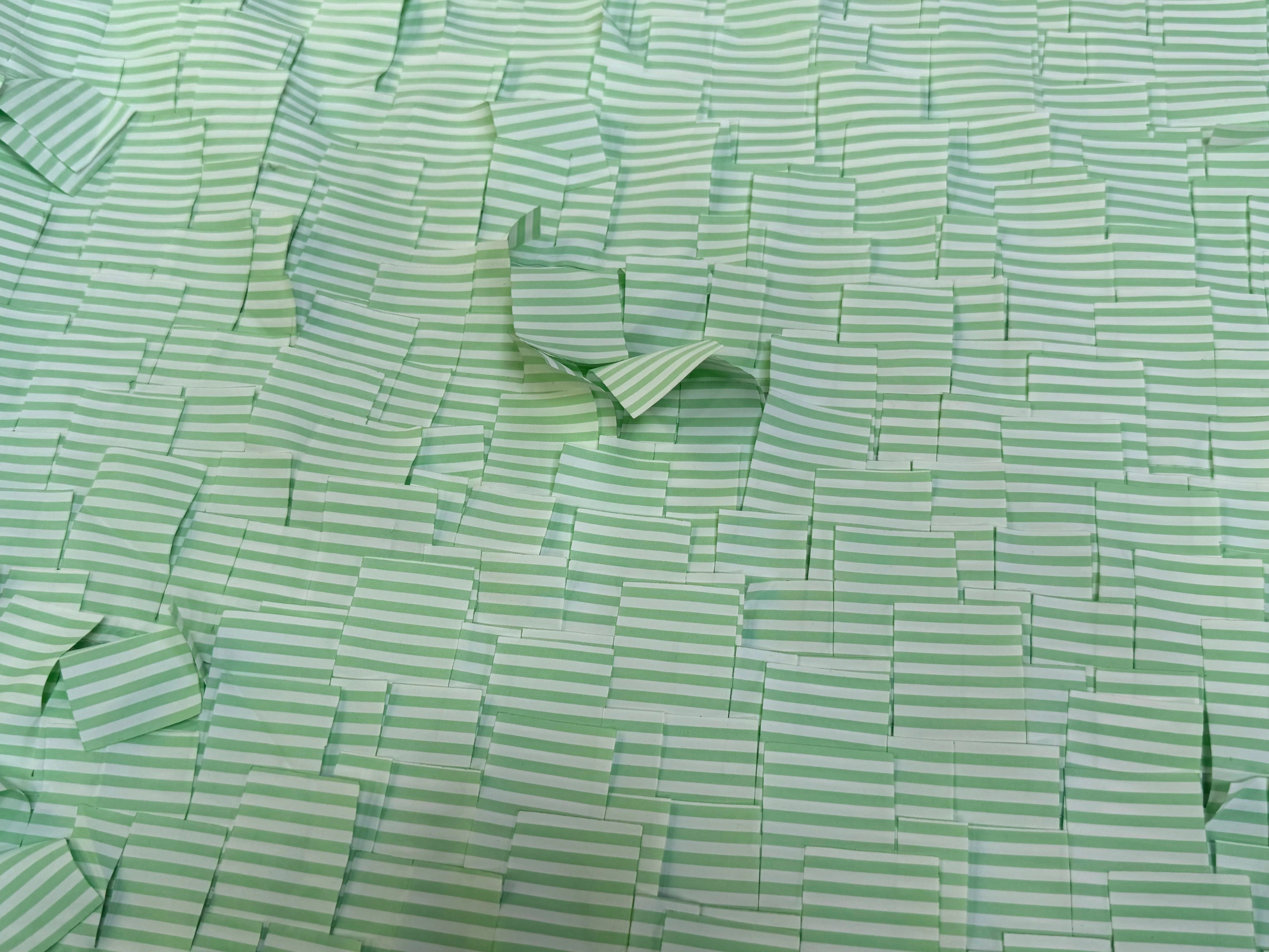 TISSU RAYURES FILS COUPÉS VERT VENITIAN TRÈS TRAVAILLÉ - My Little Coupon