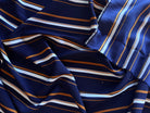 TISSU RAYURES SOBRE BLEU ET JAUNE - My Little Coupon