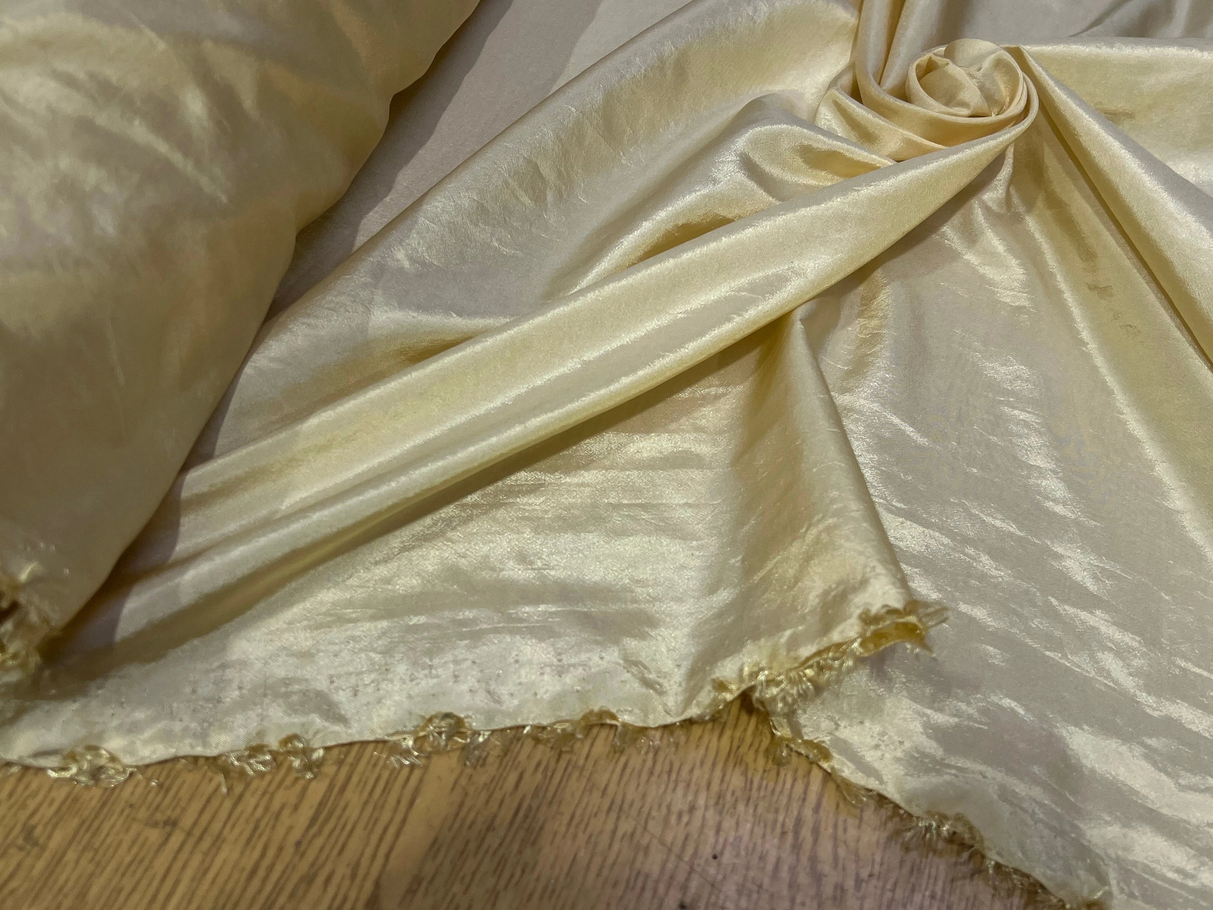 TISSU SATINÉ JAUNE VANILLE - My Little Coupon