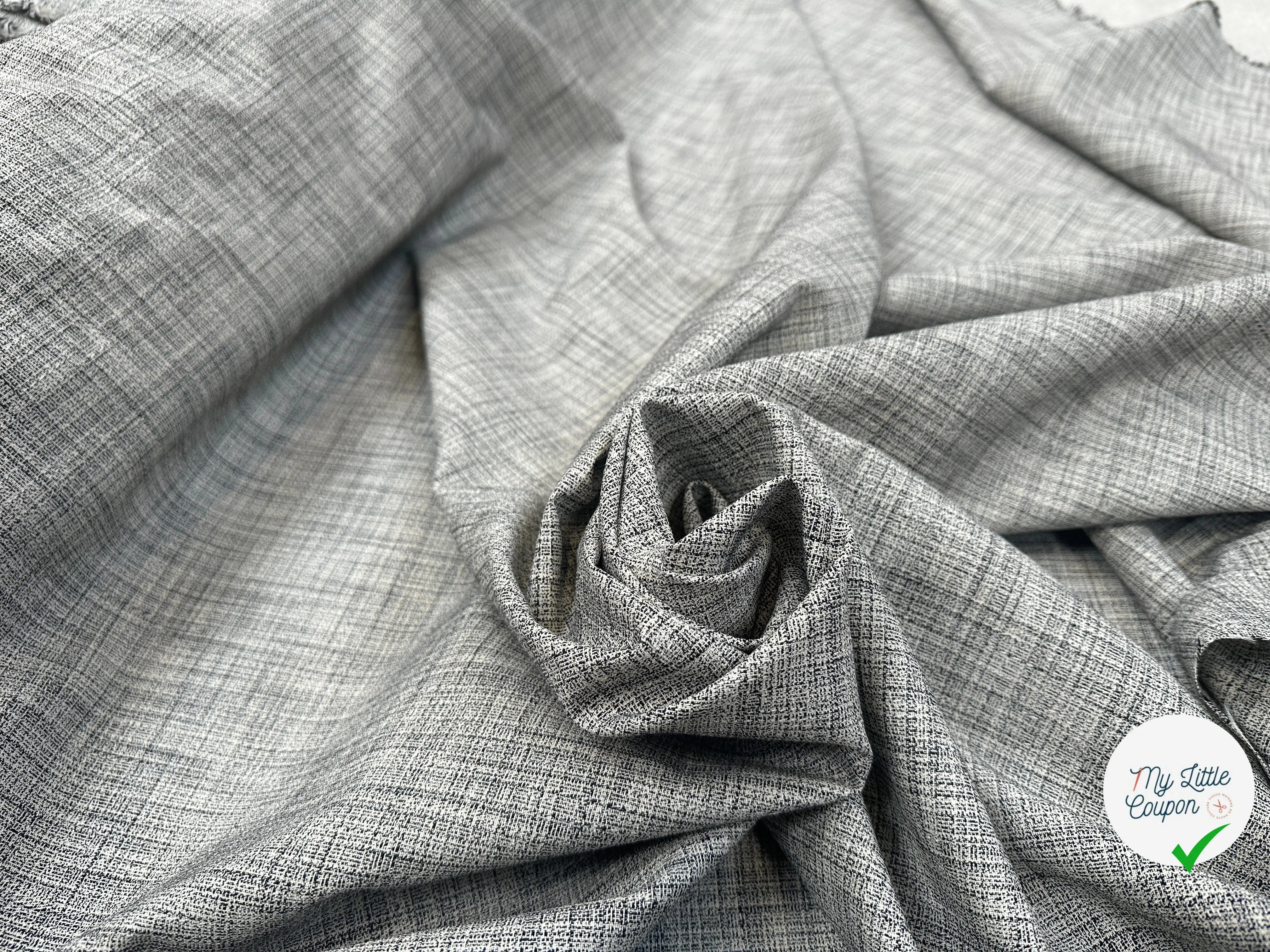 TISSU SEMI LOURDE NOIR & BLANC CHINÉ - My Little Coupon