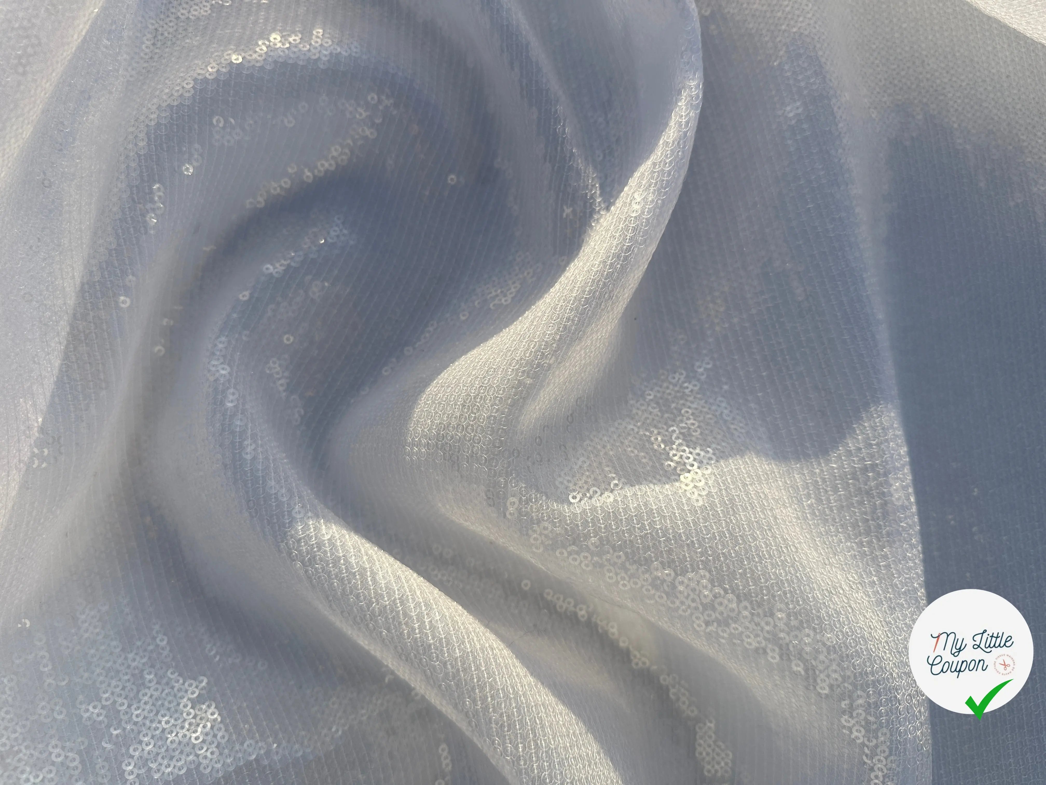 TISSU SEQUIN HAUTE COUTURE BLANC MSO