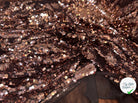 TISSU SEQUIN PAILLETTES SUR TULLE CUIVRE - My Little Coupon