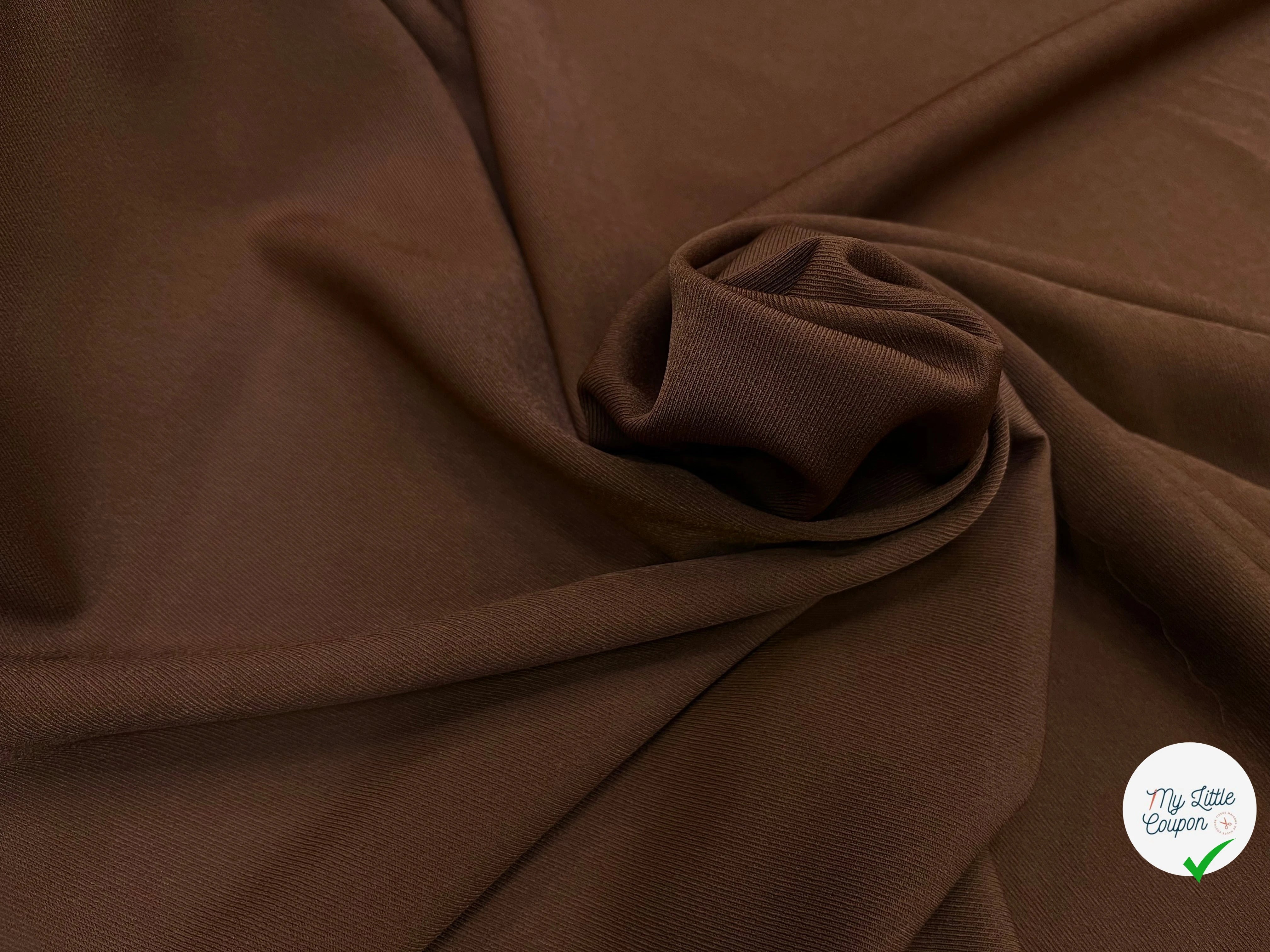 TISSU SERGÉ FLUIDE MARRON FONCÉ - My Little Coupon