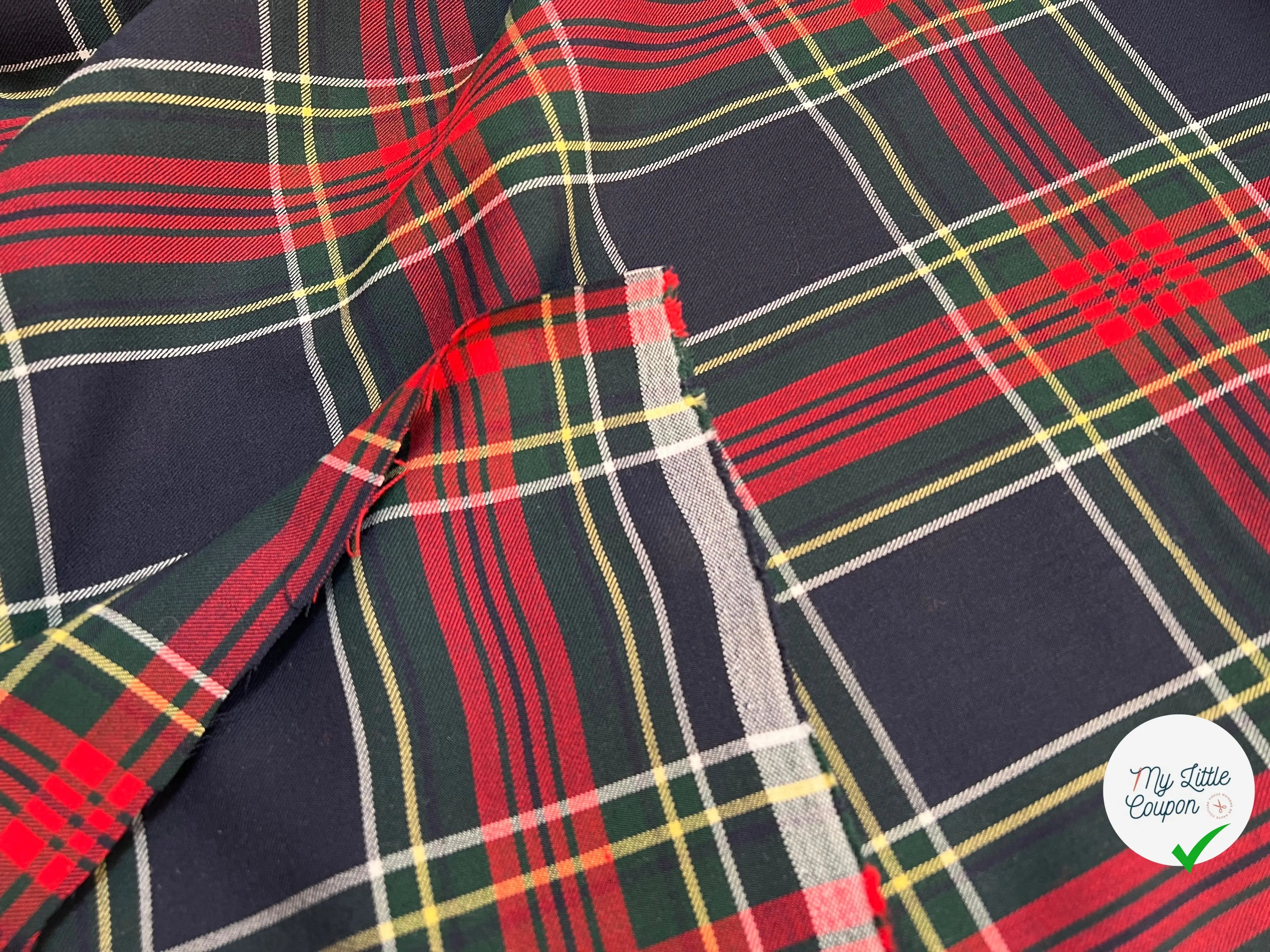 TISSU TARTAN CARREAUX POLYVISCOSE STRETCH - My Little Coupon