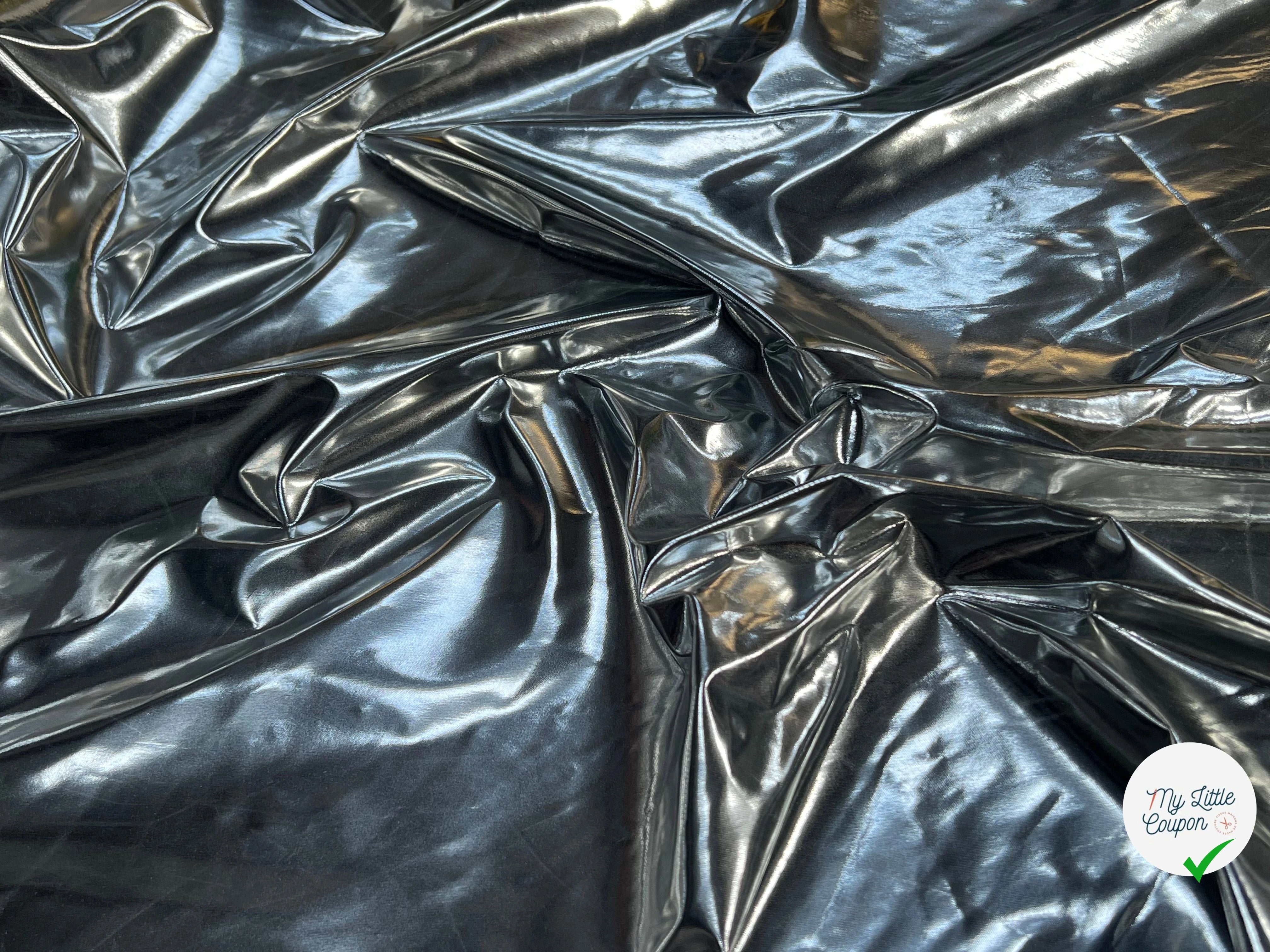 TISSU TECHNIQUE SATIN ARGENTÉ LÉGEREMENT STRETCH - My Little Coupon