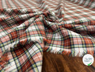 TISSU TRAPPEUR LÉGÈREMENT DUVETEUX À CARREAUX ROUGE ET BLANC - My Little Coupon