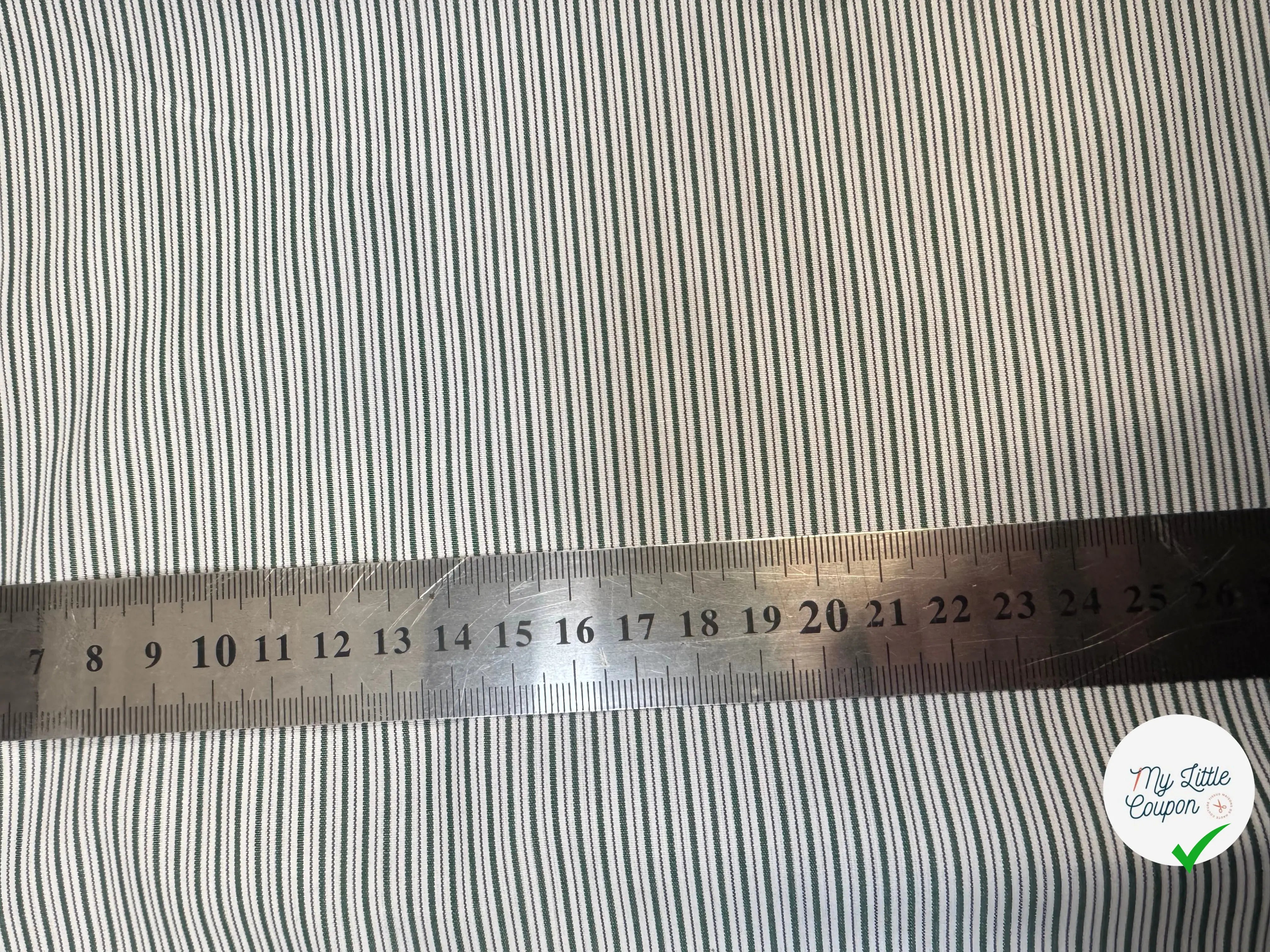 TISSU VERT POPELINE - TOILE RAYÉE VERT - My Little Coupon