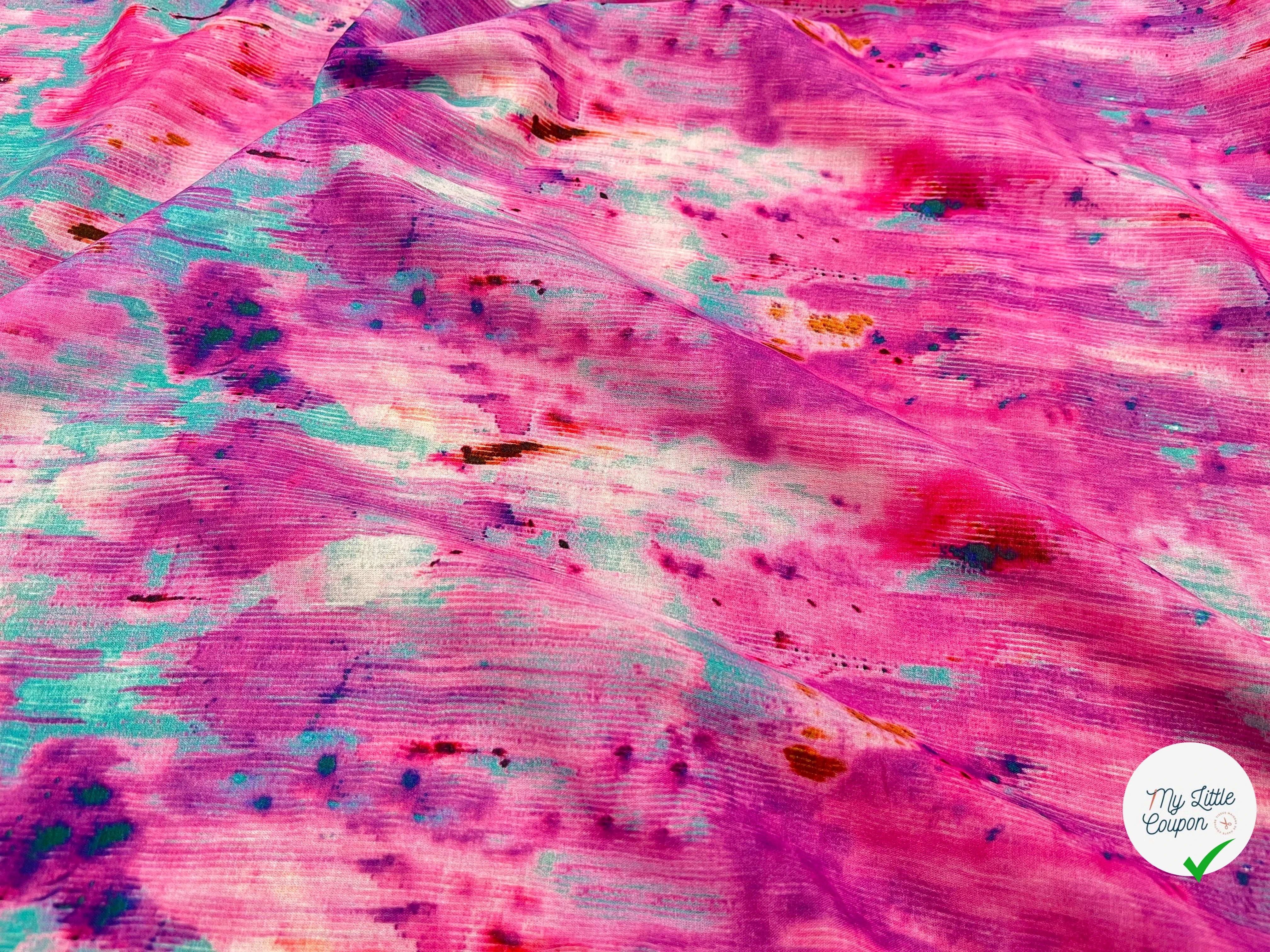 TISSU VISCOSE TIE AND DYE MULTICOLOR - My Little Coupon