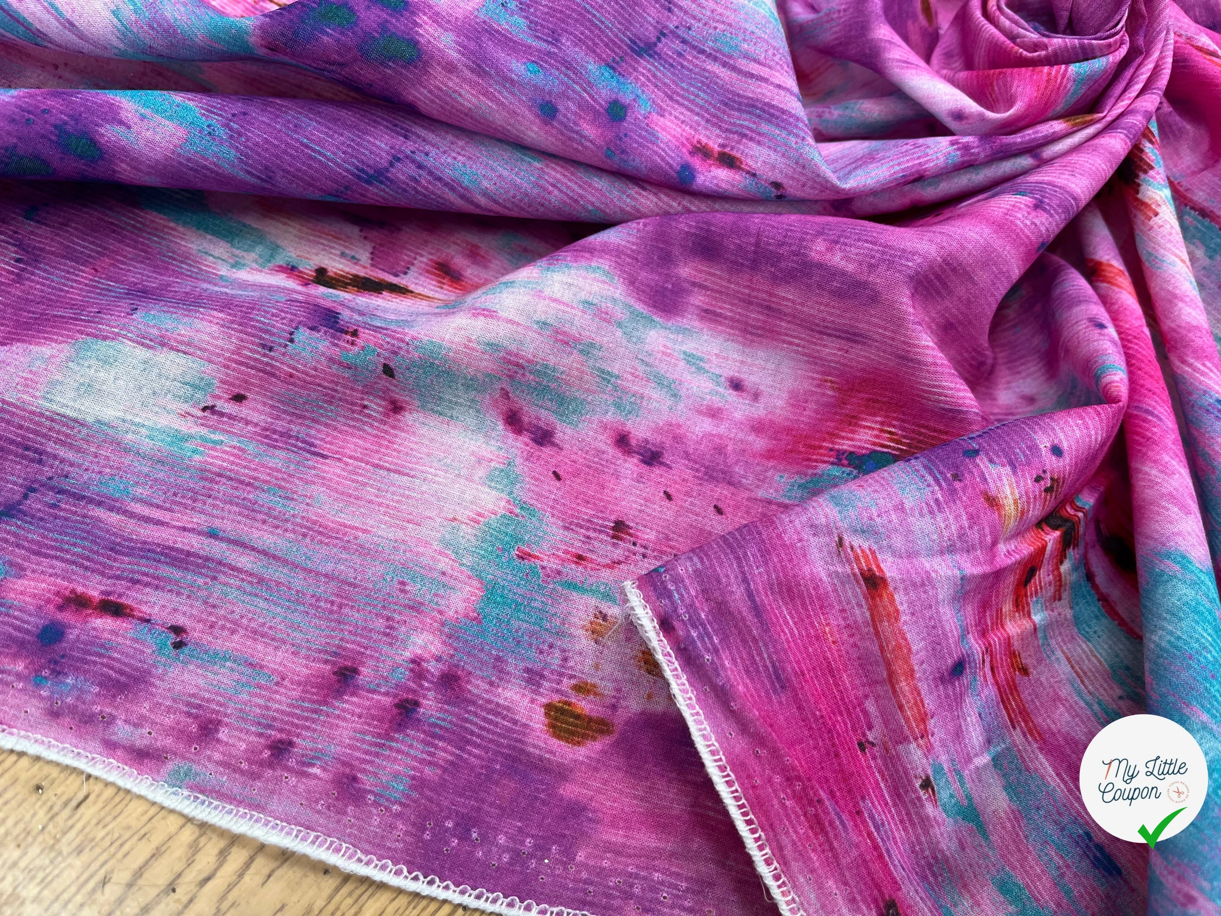TISSU VISCOSE TIE AND DYE MULTICOLOR - My Little Coupon