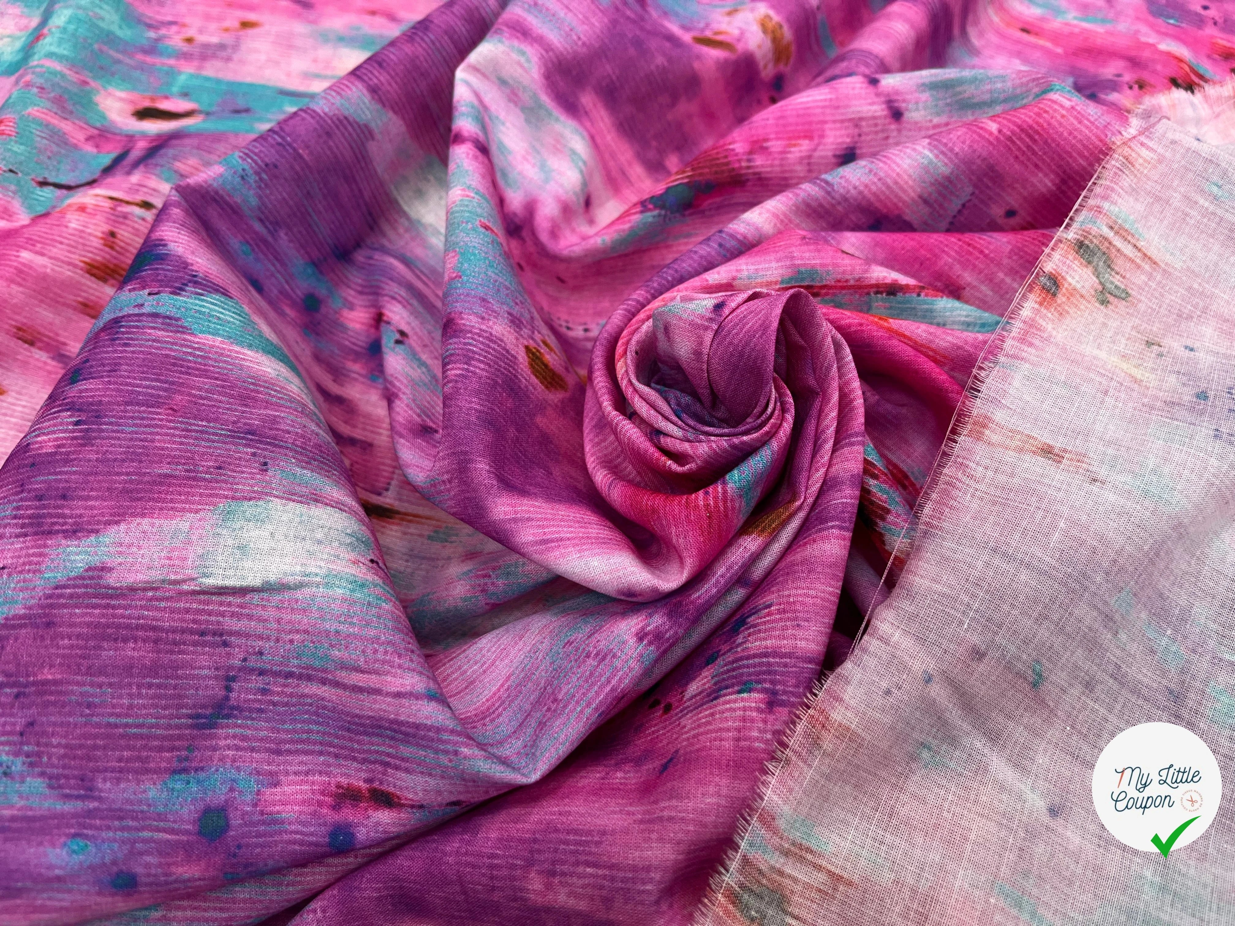 TISSU VISCOSE TIE AND DYE MULTICOLOR - My Little Coupon