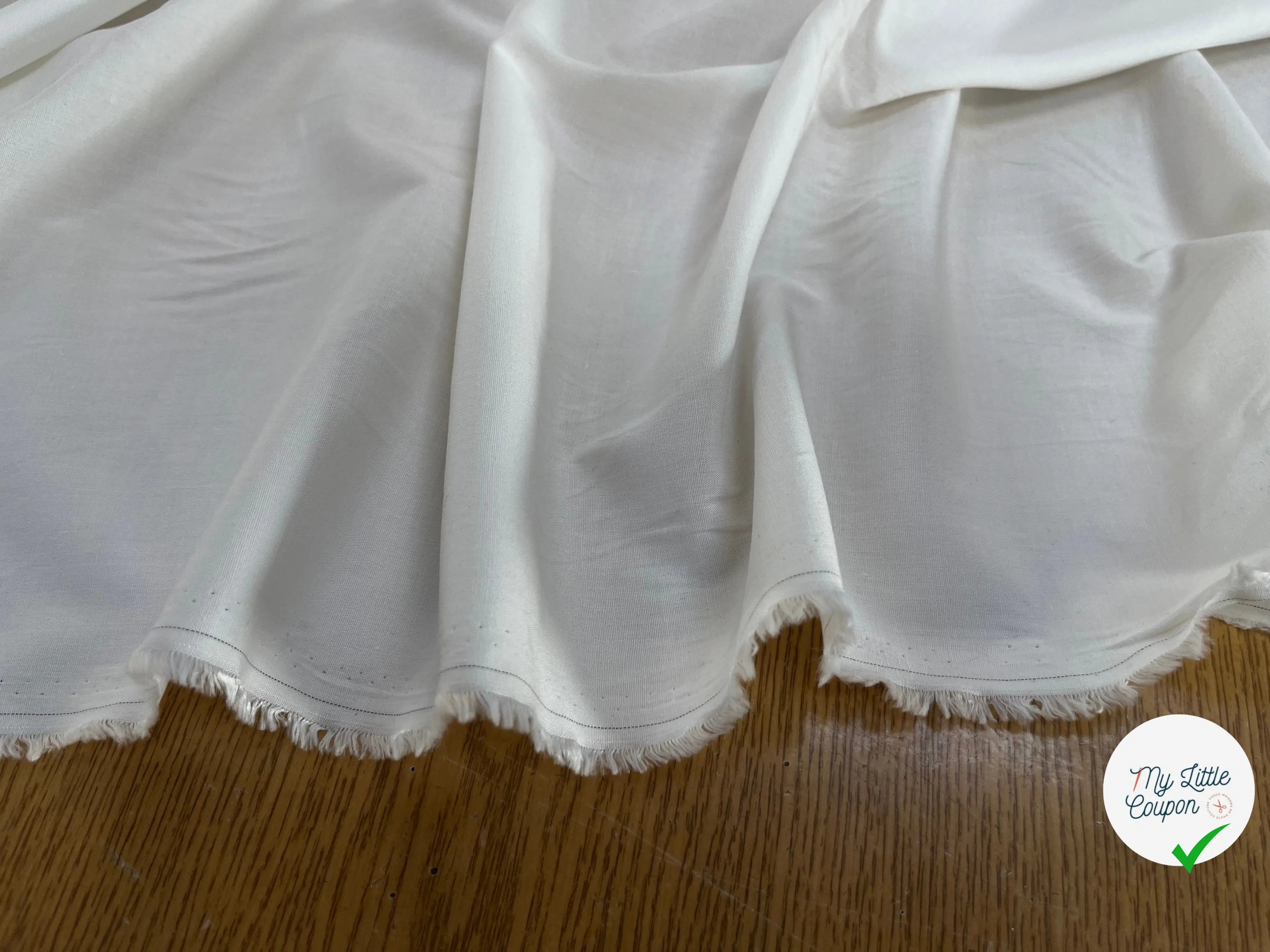 TISSU VISCOSE UNI BLANC CASSÉ STRETCH - My Little Coupon