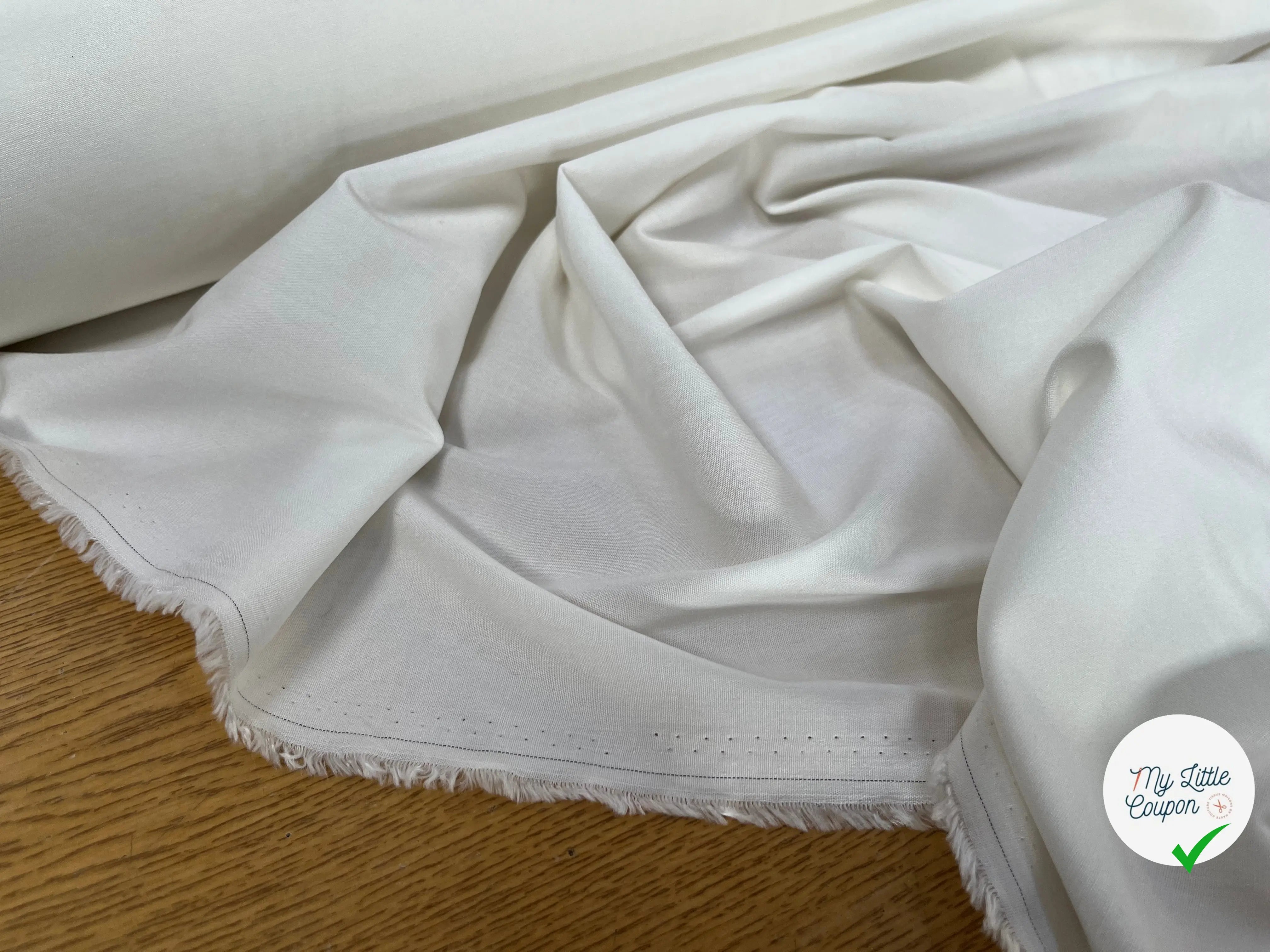 TISSU VISCOSE UNI BLANC CASSÉ STRETCH - My Little Coupon