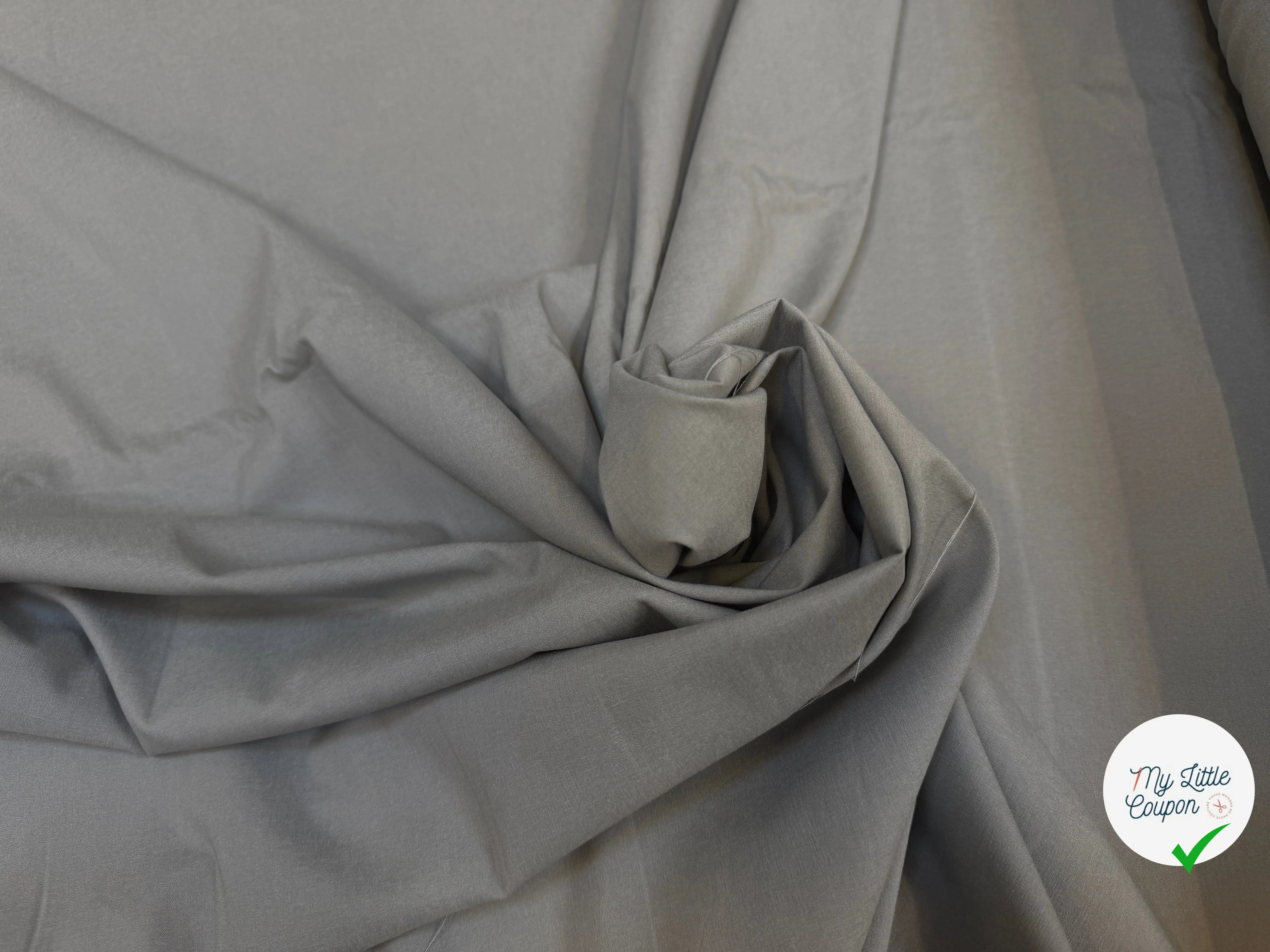 TISSUS CHEMISE GRIS CLAIRE STRETCH - My Little Coupon