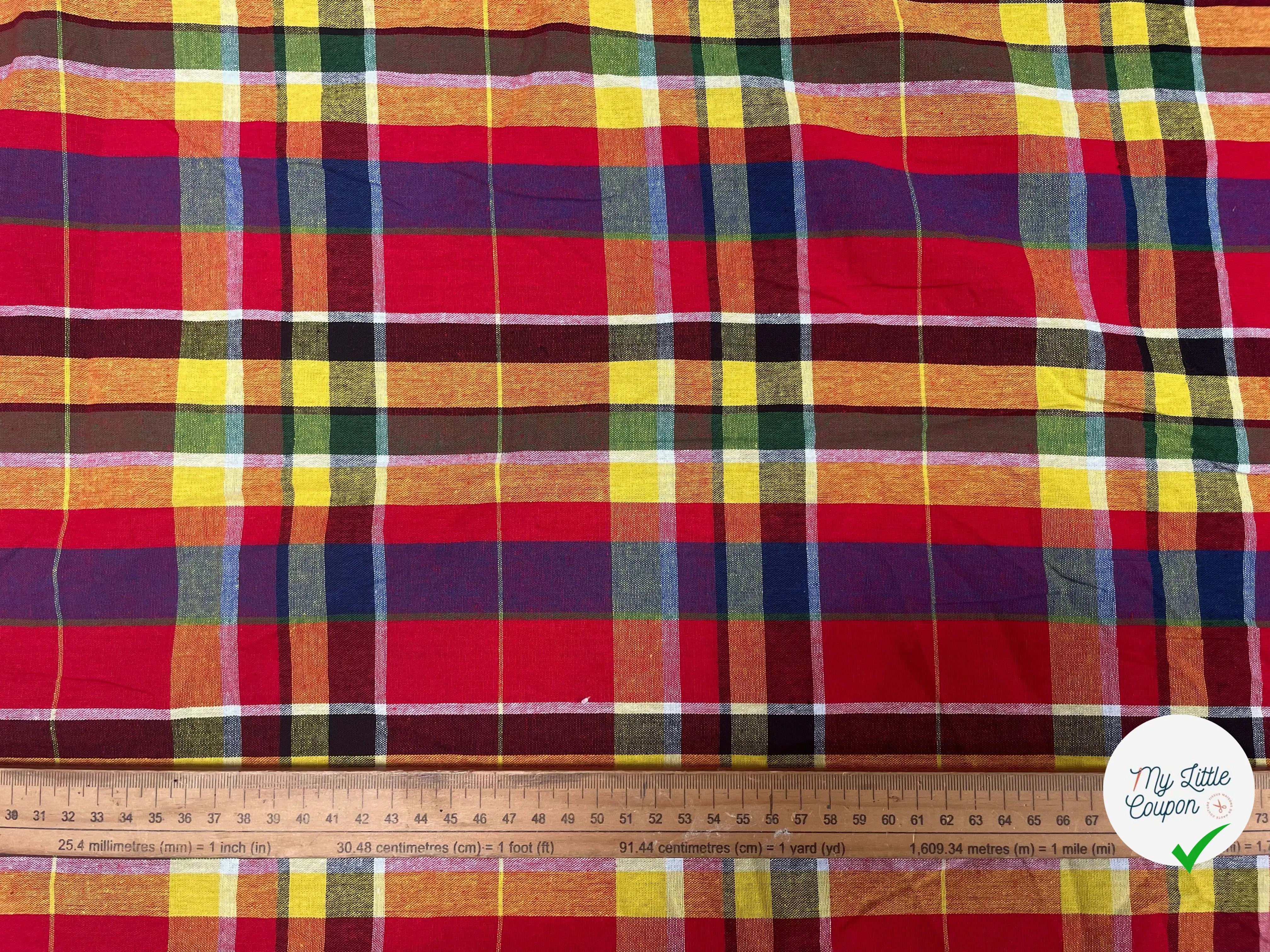 TISSUS MADRAS CARREAUX - My Little Coupon