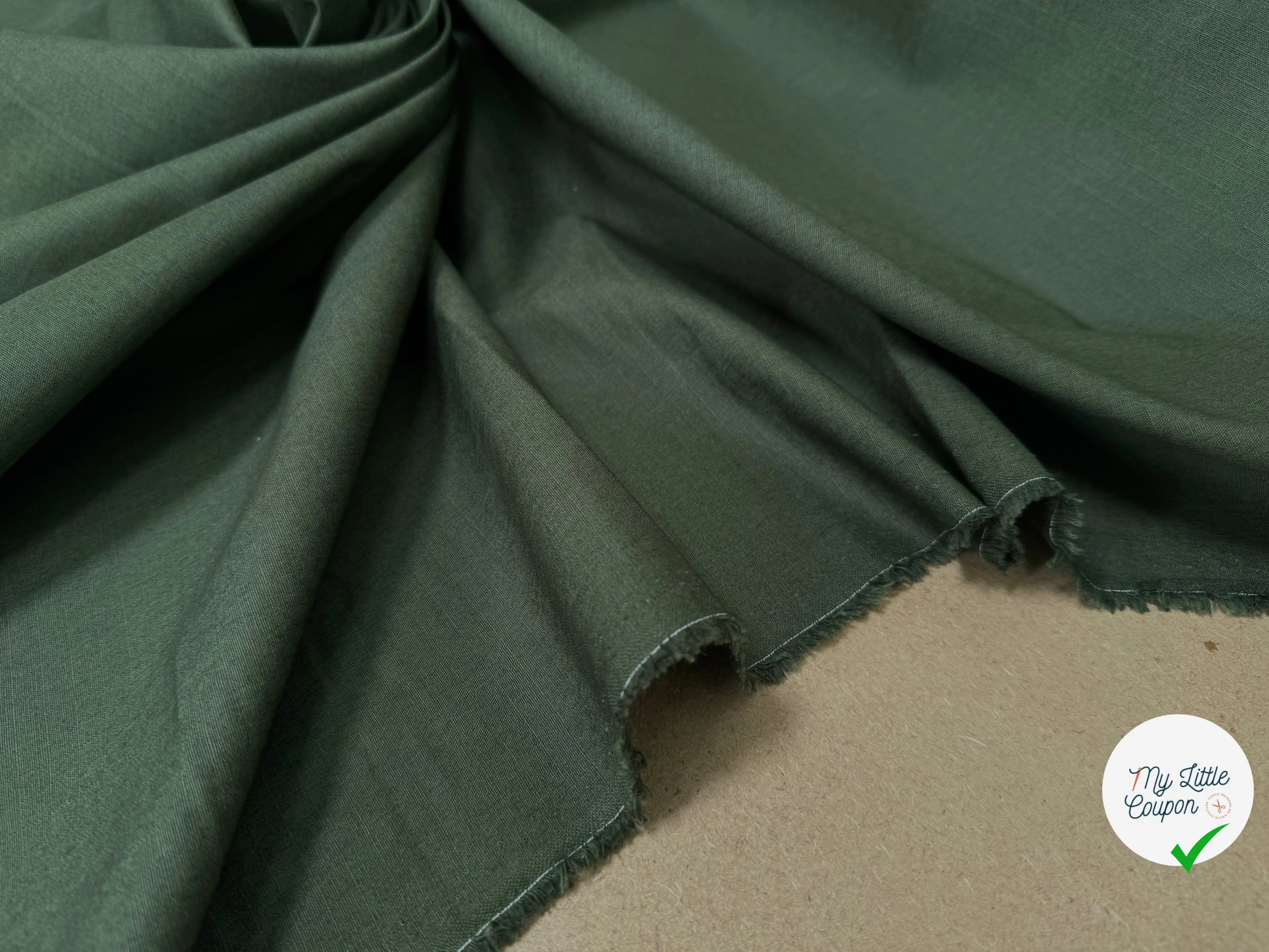 TOILE ARMUREE IMPERMEABLE VERT ARMY 100% COTON SAHARIENNE - My Little Coupon