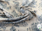 TOILE COTON GABRIELLE EFFET LIN BLEU - My Little Coupon