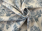 TOILE COTON GABRIELLE EFFET LIN BLEU - My Little Coupon