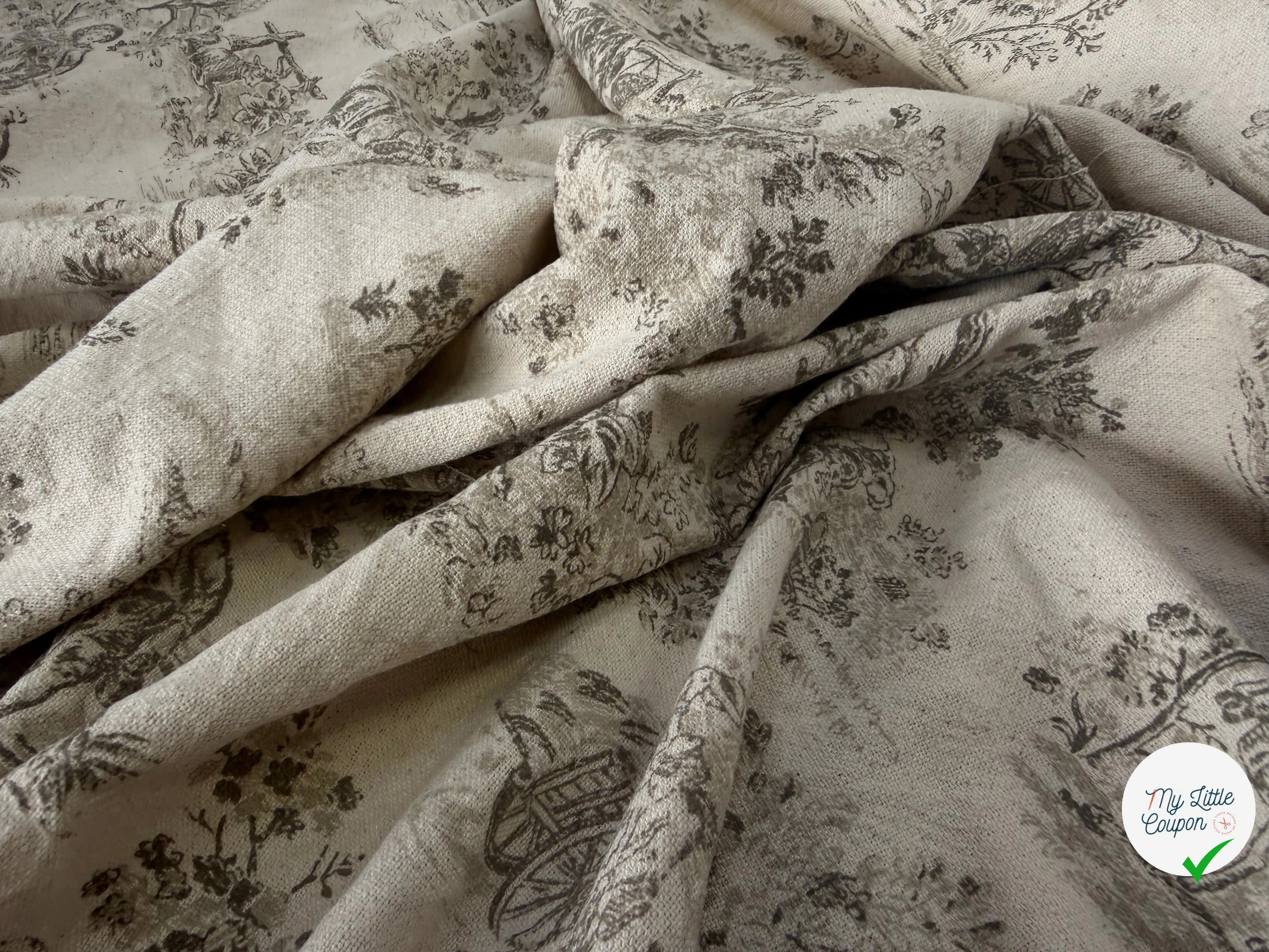 TOILE COTON GABRIELLE EFFET LIN FICELLE - My Little Coupon