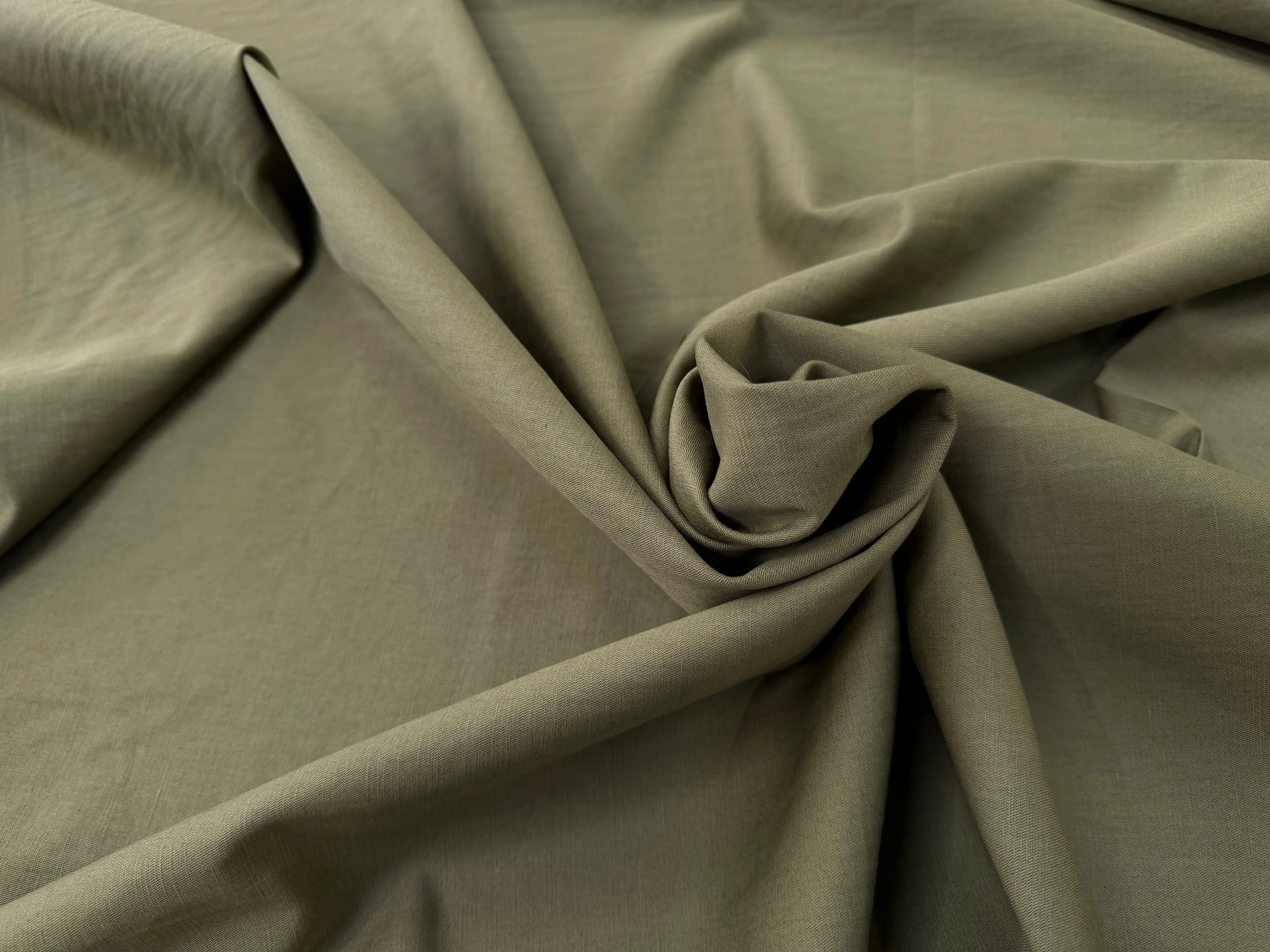 TOILE COTON LIN VERT OLIVE KAKI SUPERBE TENUE - My Little Coupon