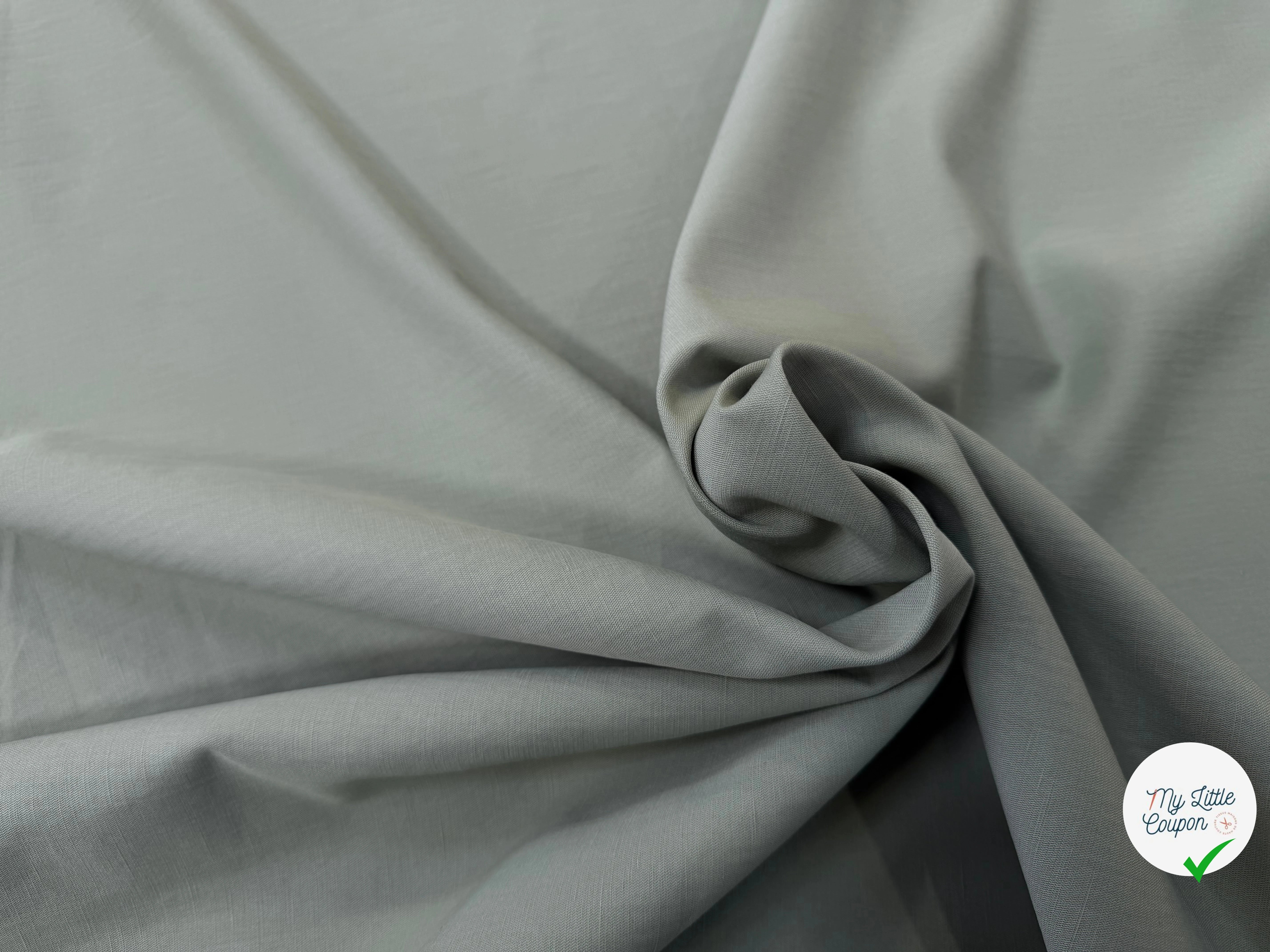 TOILE COTON LIN VERT SAUGE SUPERBE TENUE - My Little Coupon