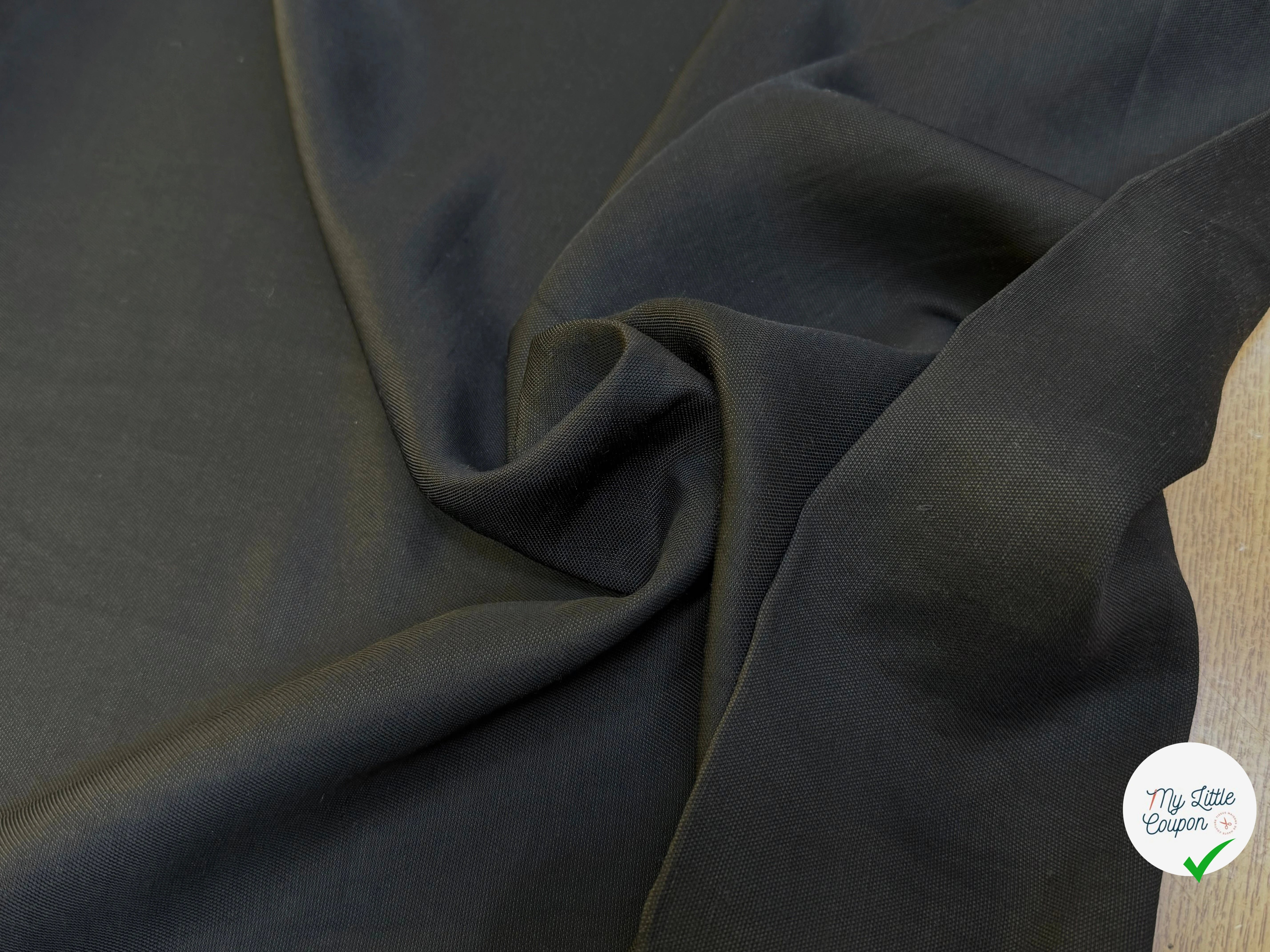 TOILE COTON SOUPLE ASPECT PIQUÉ NOIR - My Little Coupon