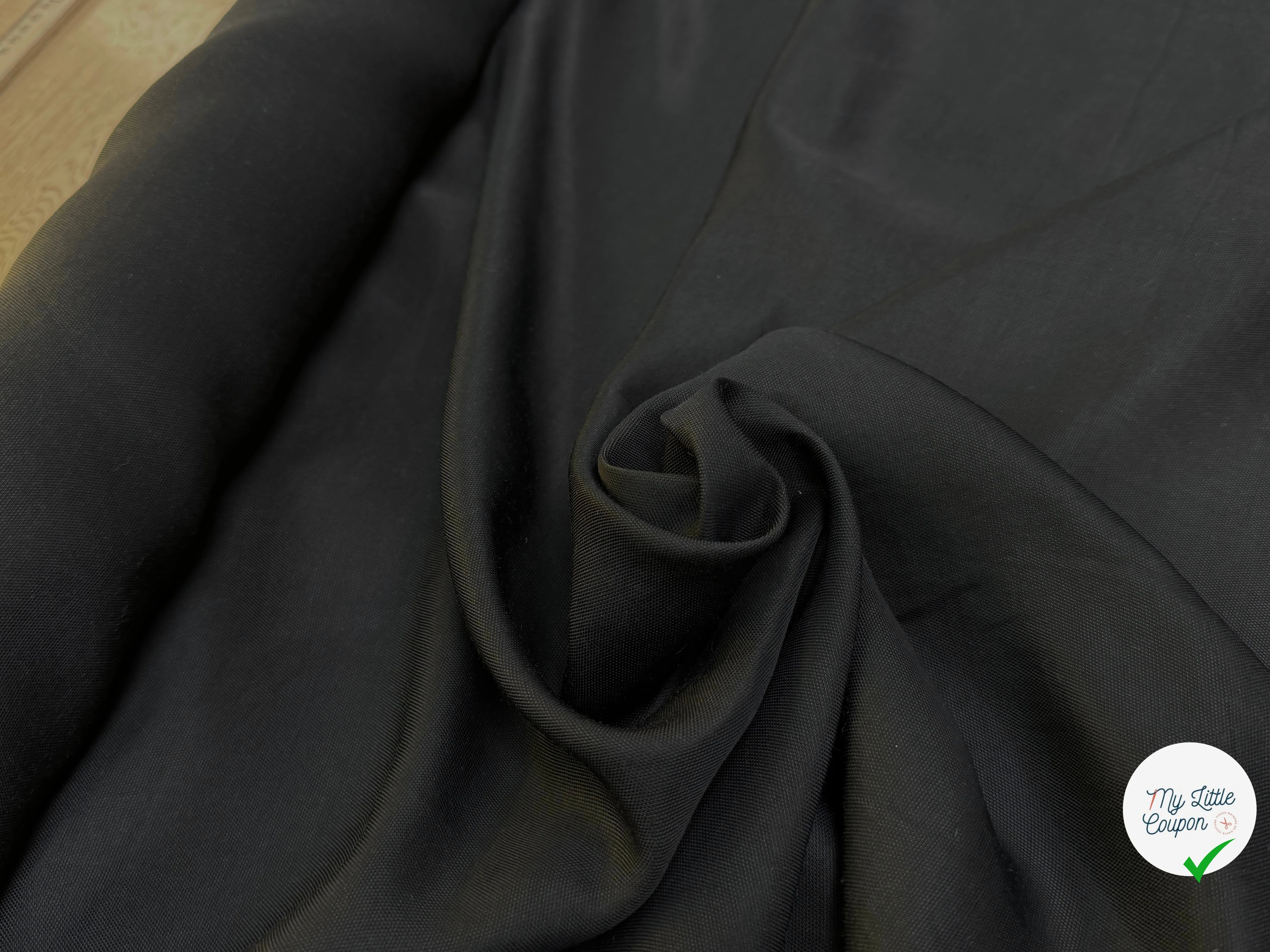 TOILE COTON SOUPLE ASPECT PIQUÉ NOIR - My Little Coupon