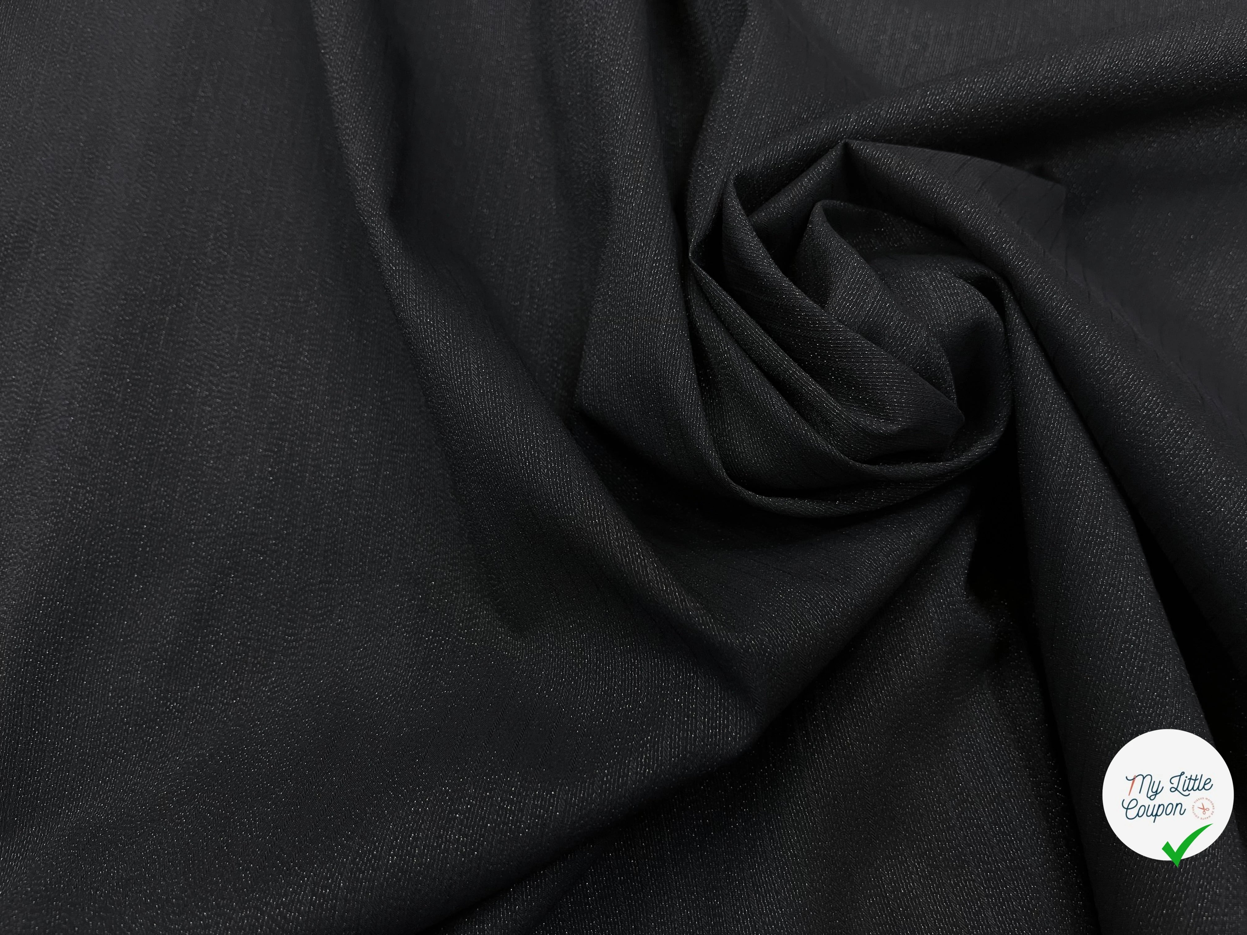 TOILE COTON VISCOSE RAYÉ NOIR 155CM - My Little Coupon