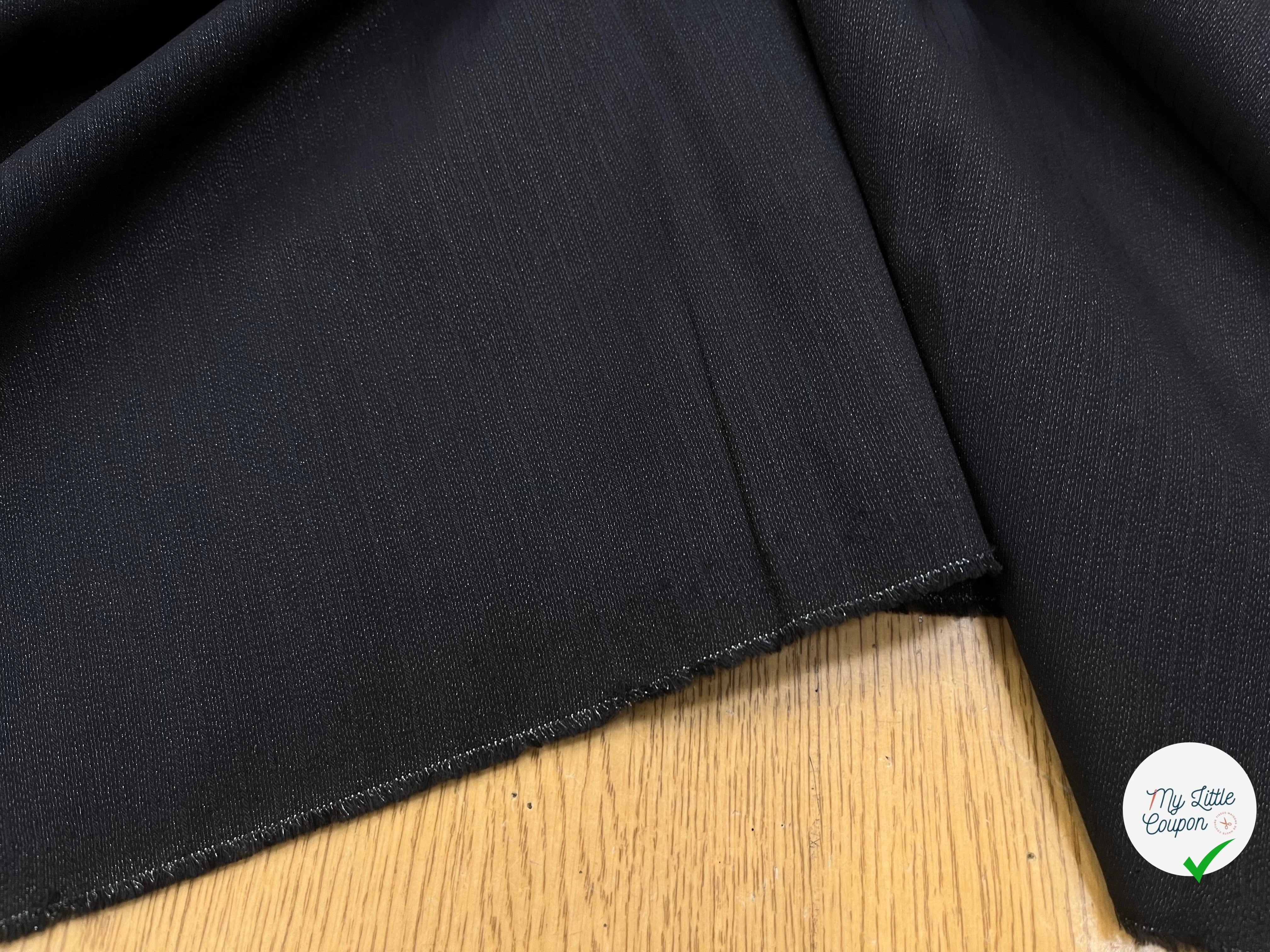 TOILE COTON VISCOSE RAYÉ NOIR 155CM - My Little Coupon