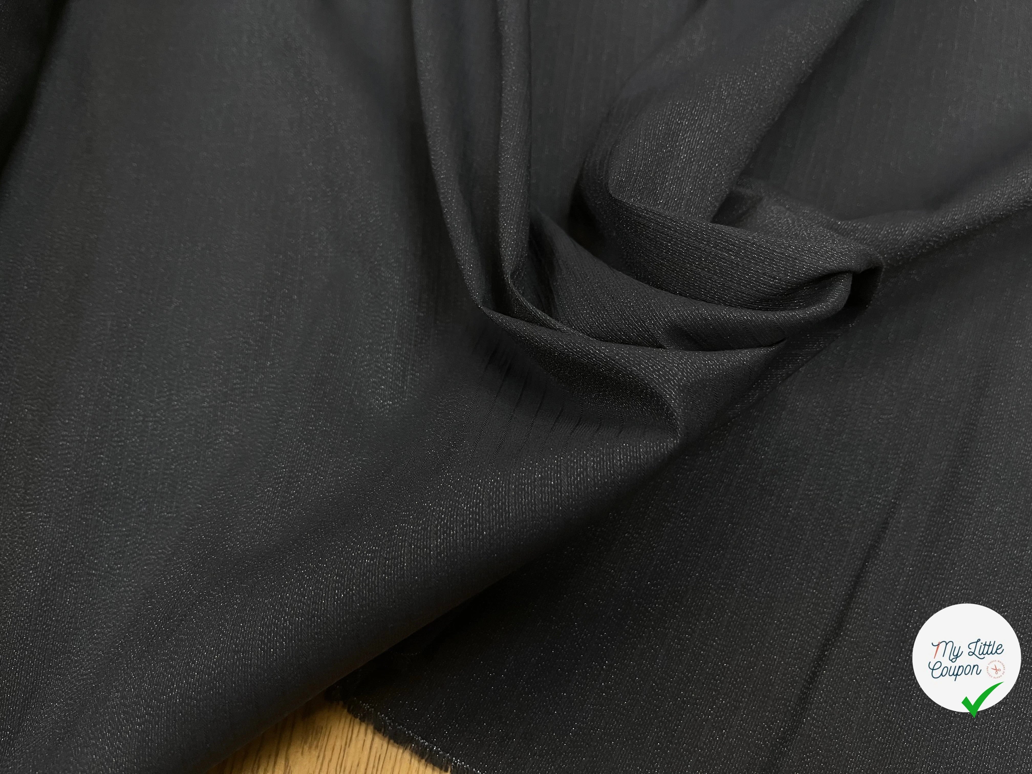 TOILE COTON VISCOSE RAYÉ NOIR 155CM - My Little Coupon