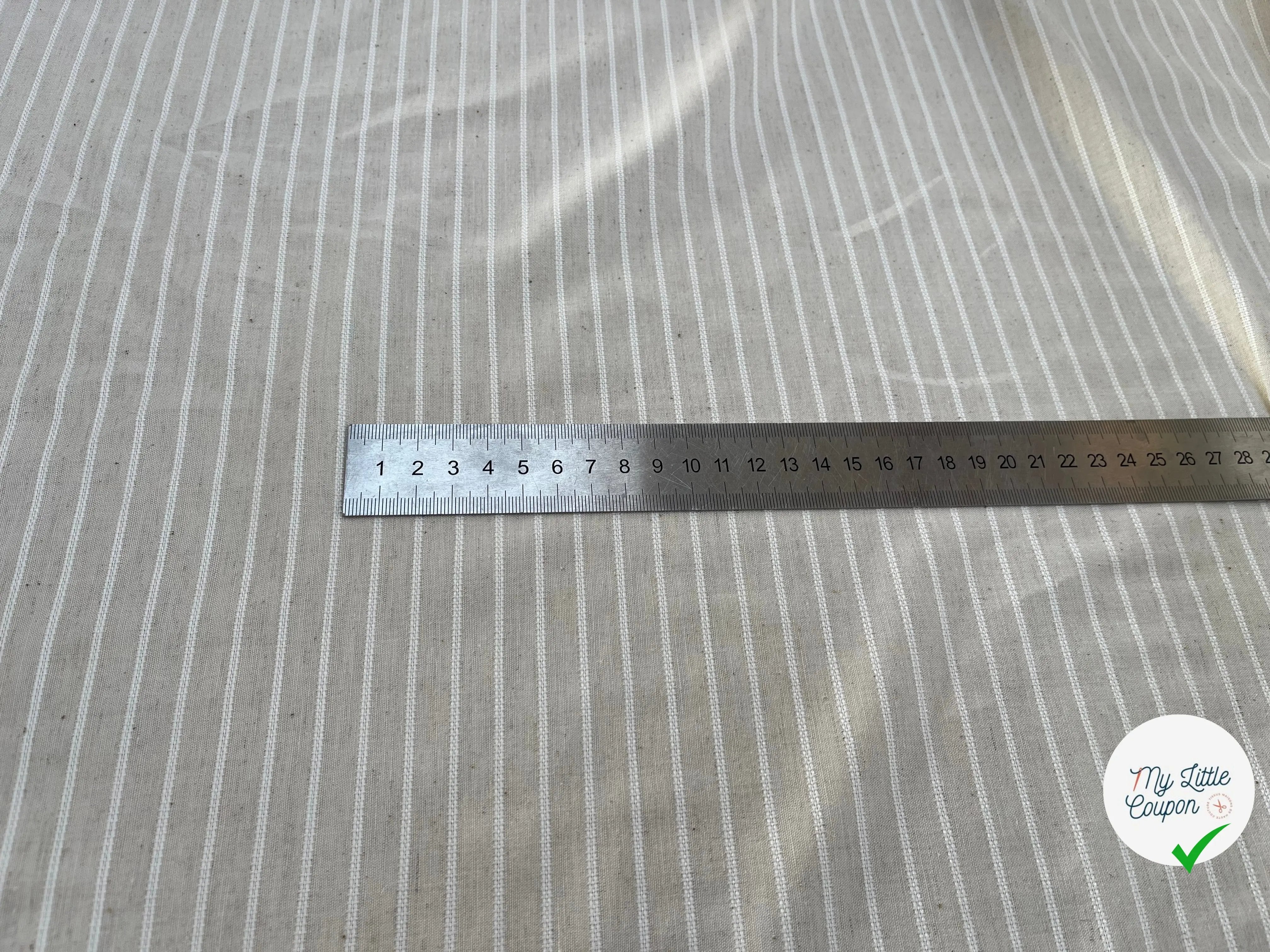 TOILE COTON VISCOSE RAYÉE BLANC CASSÉ 10% LIN - My Little Coupon