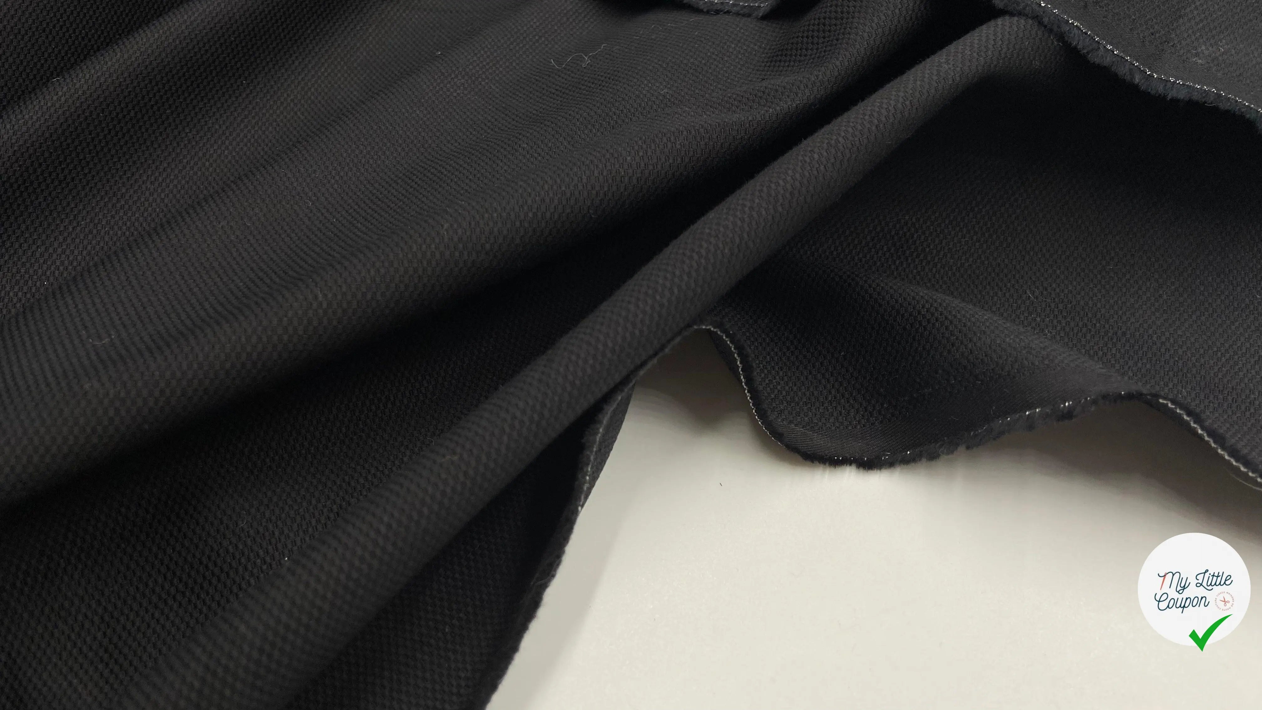 TOILE DE COTON ARMURÉ LOSANGE NOIR - My Little Coupon - tissu - coudre