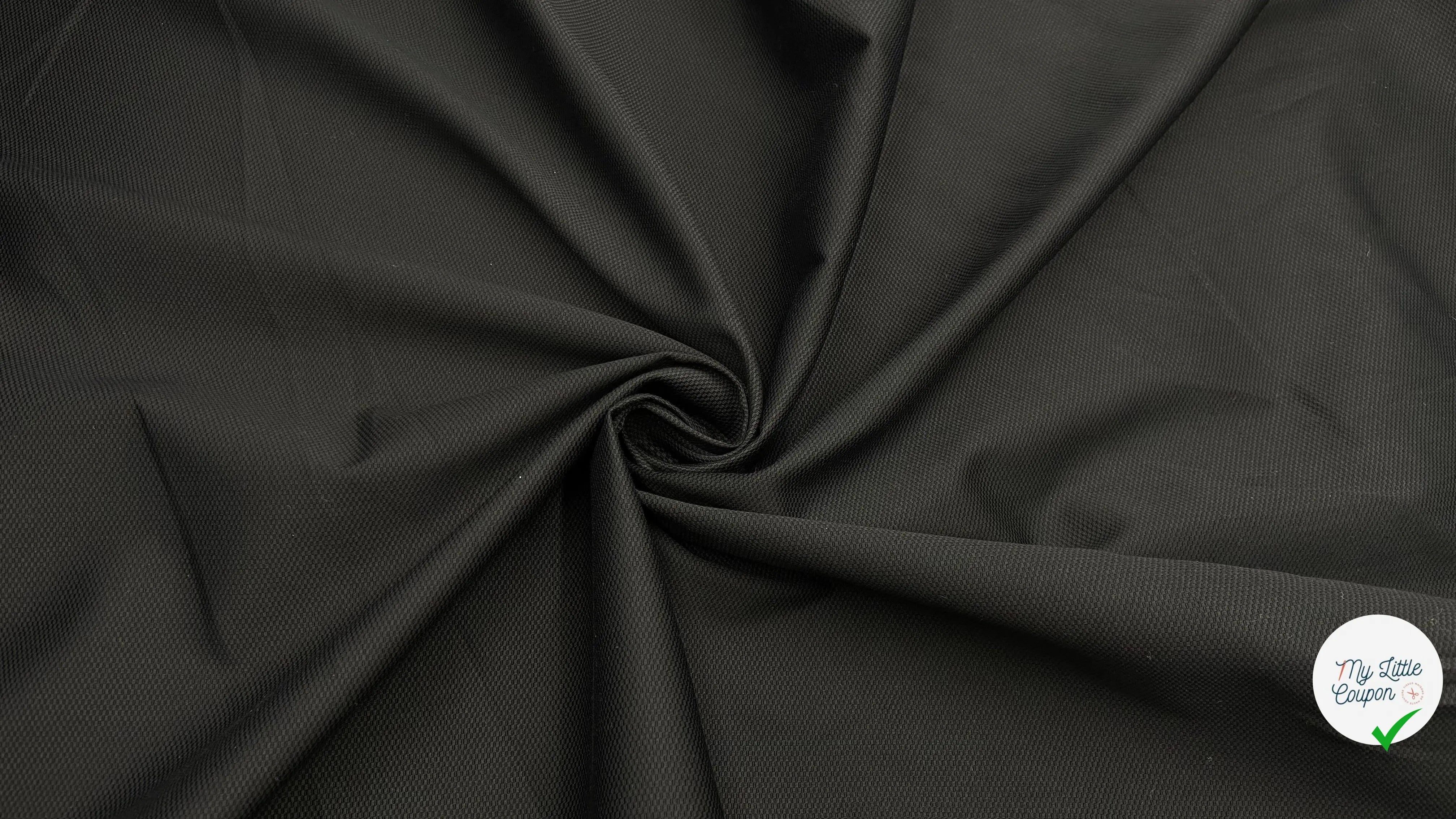 TOILE DE COTON ARMURÉ LOSANGE NOIR - My Little Coupon - tissu - coudre