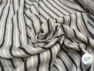 TOILE DE COTON BEIGE RAYURES MARINES - My Little Coupon