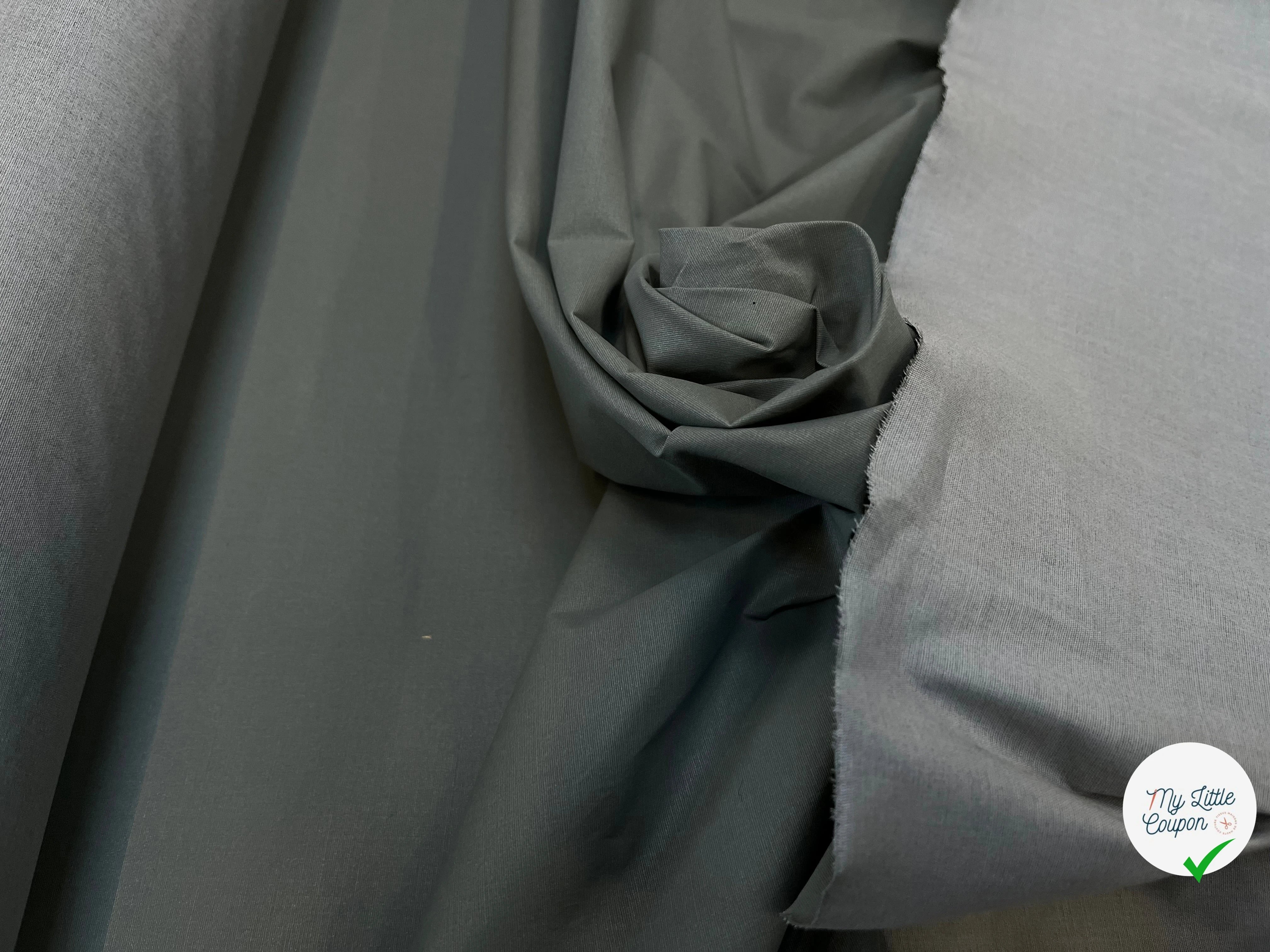 TOILE DE COTON CONTRECOLLÉ VERT GRIS - My Little Coupon