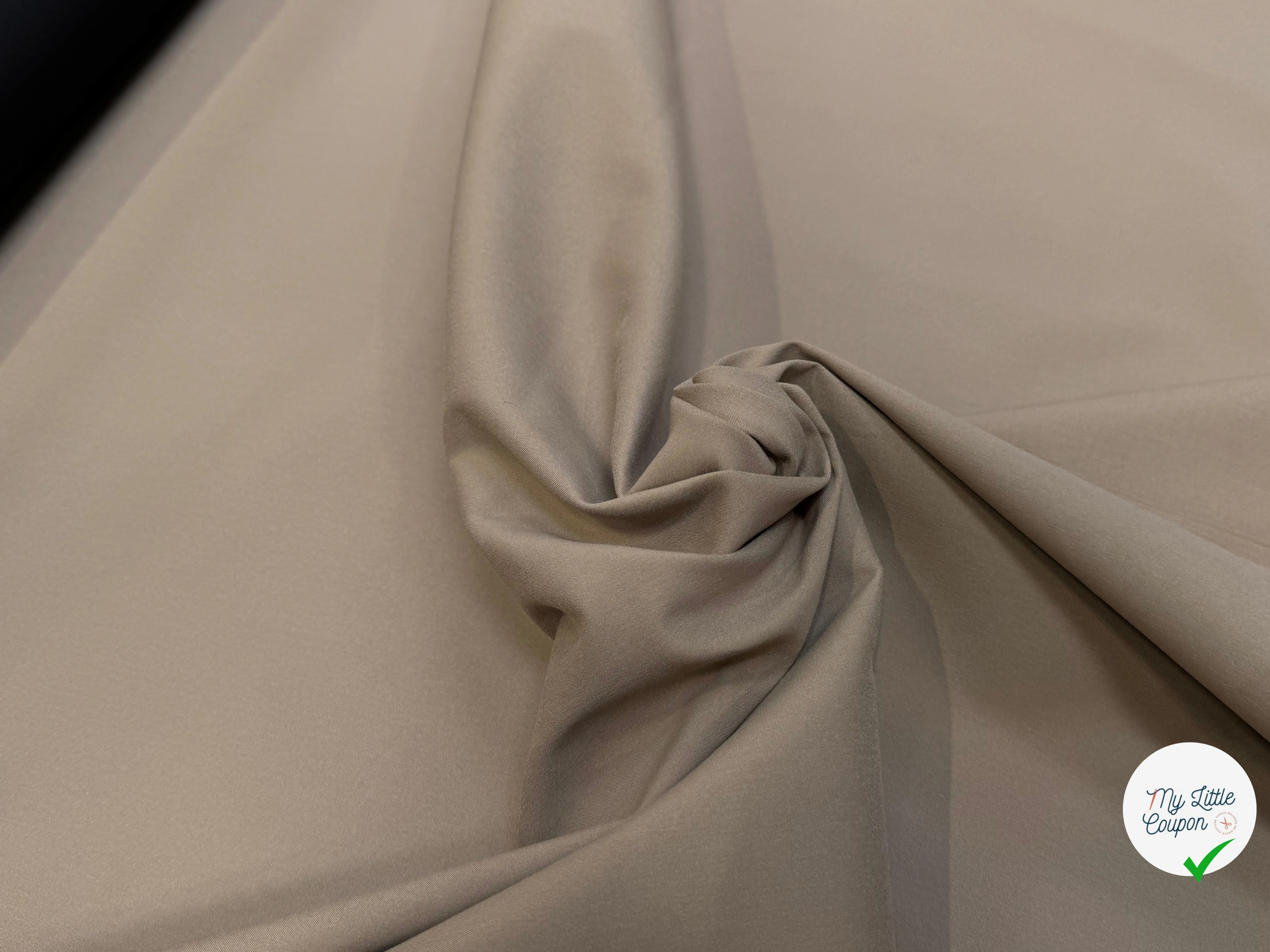 TOILE DE COTON CONTRECOLLÉE STRETCH BEIGE NOIR BELLE TENUE - My Little Coupon