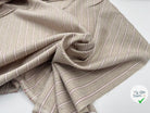TOILE DE COTON DOUX LÉGÈREMENT ÉMERISÉ RAYURE SÉRIE ROUGE SUR CHEVRONS NATUREL - My Little Coupon - tissu - coudre
