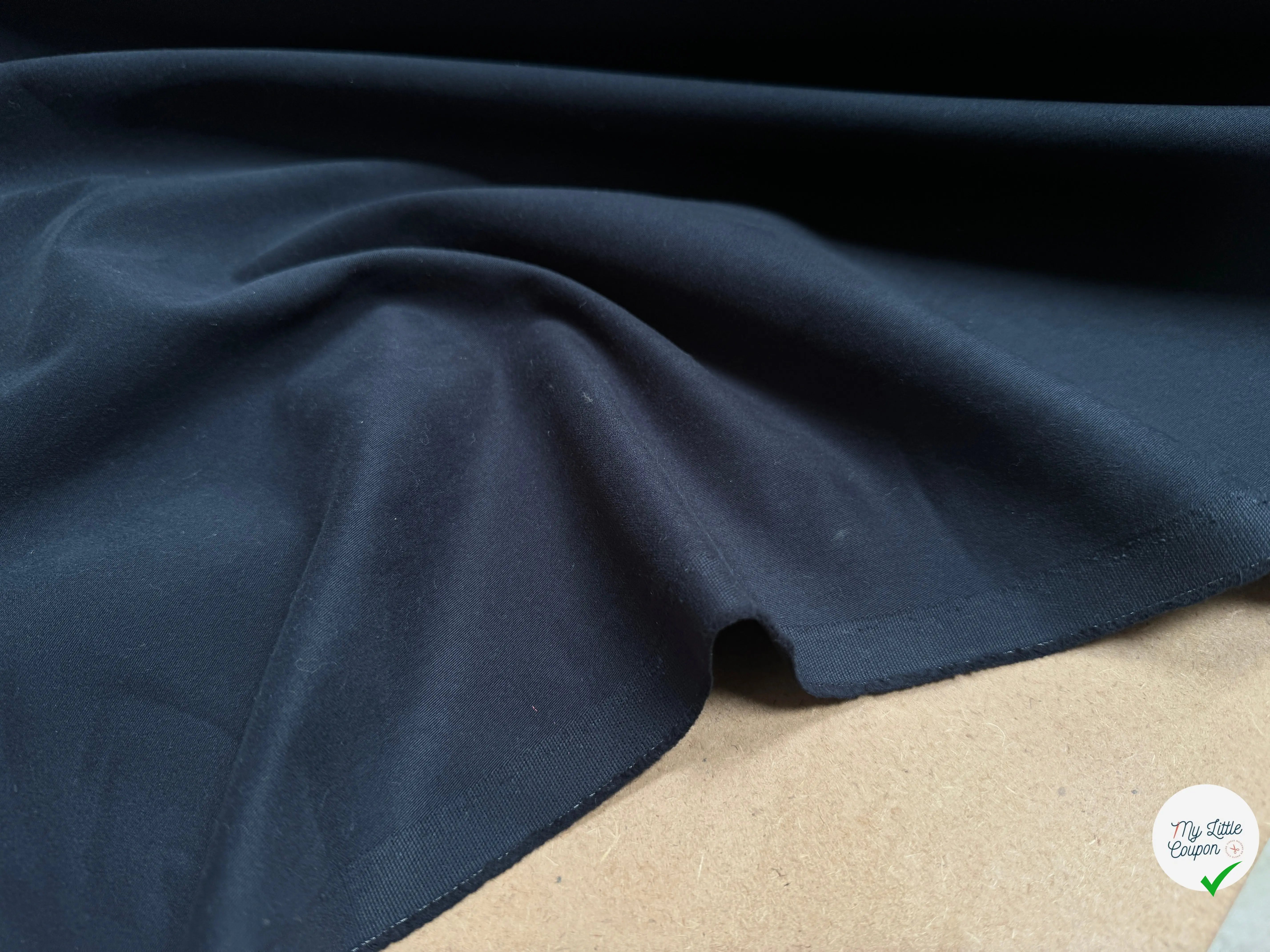 TOILE DE COTON LOURDE NAVY PEACHSKIN - My Little Coupon