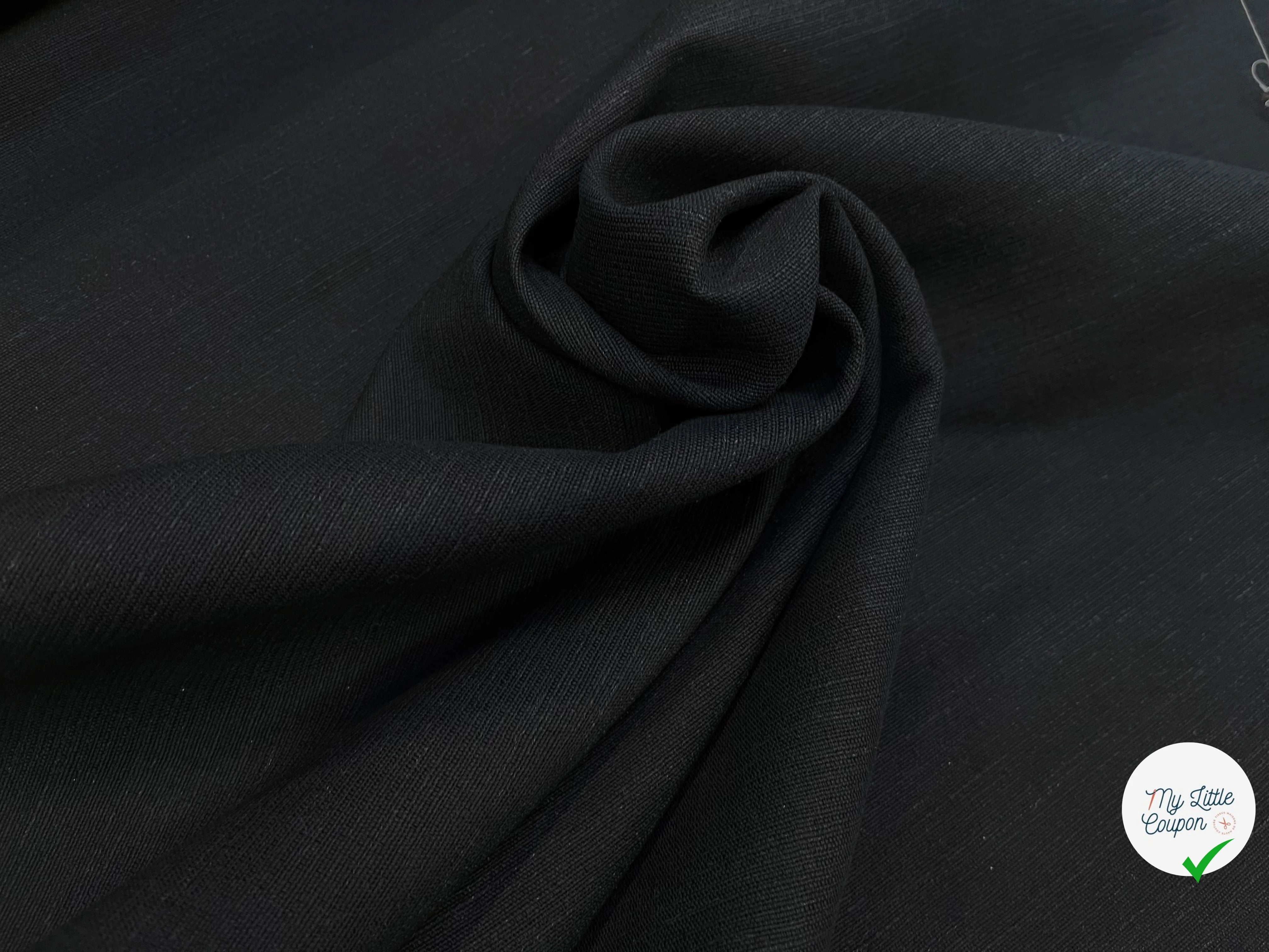 TOILE DE COTON NATTÉ NOIR 165CM - My Little Coupon
