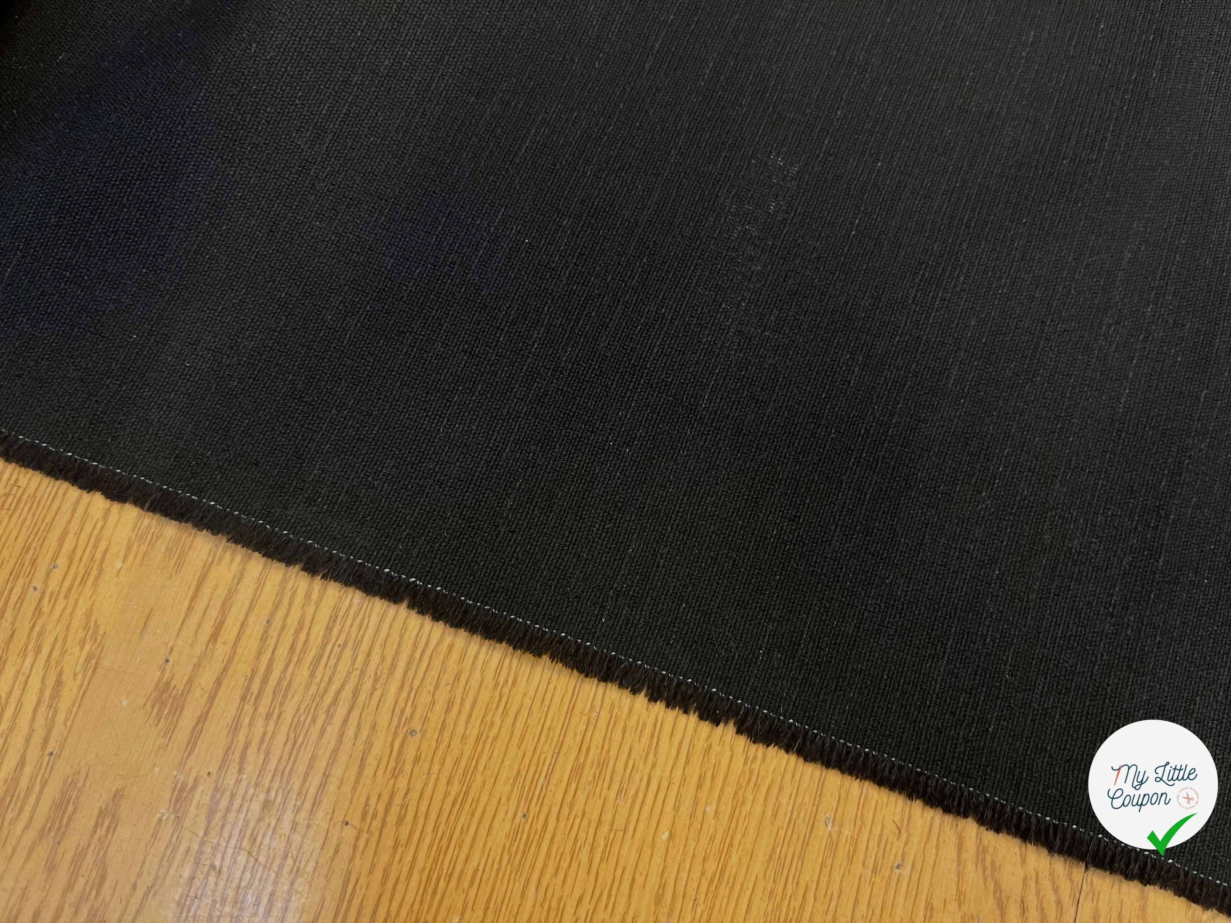 TOILE DE COTON NATTÉ NOIR 165CM - My Little Coupon