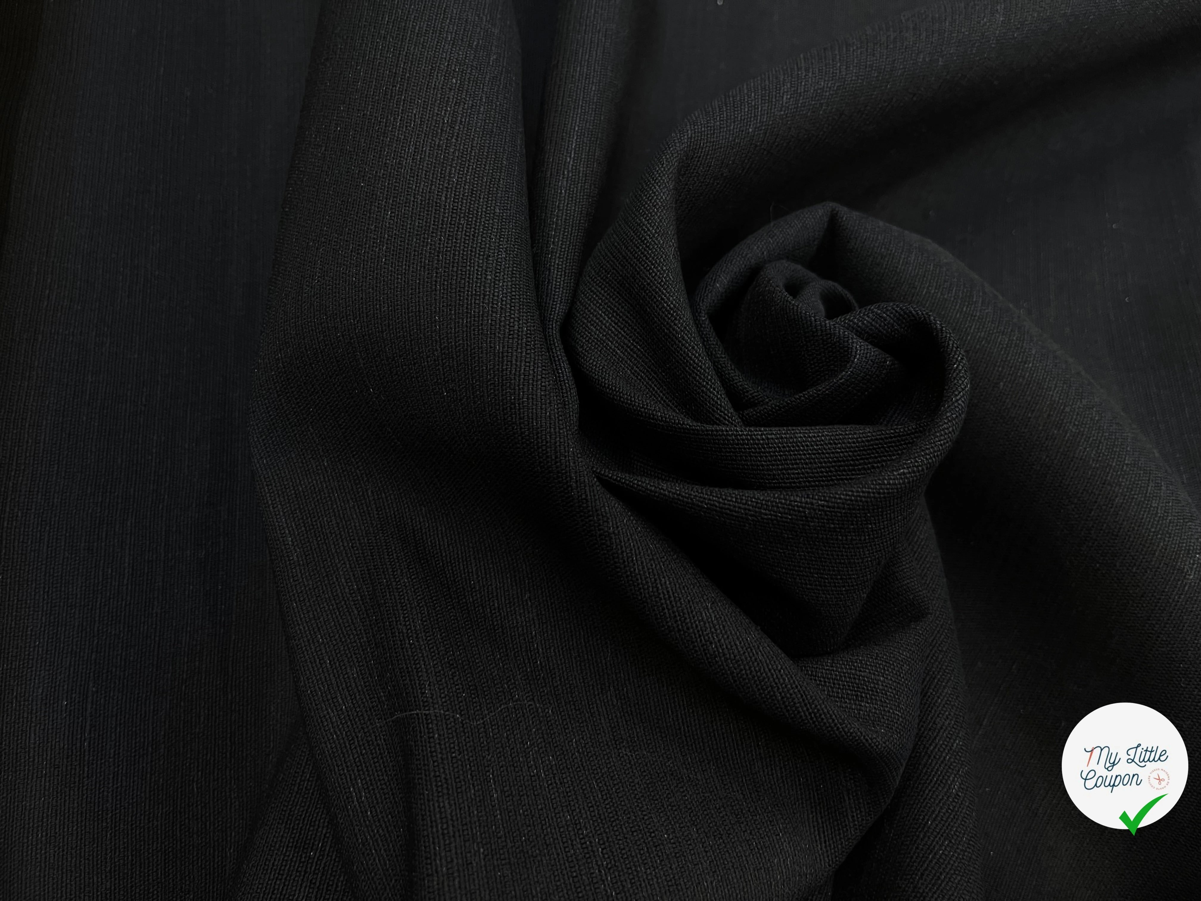 TOILE DE COTON NATTÉ NOIR 165CM - My Little Coupon