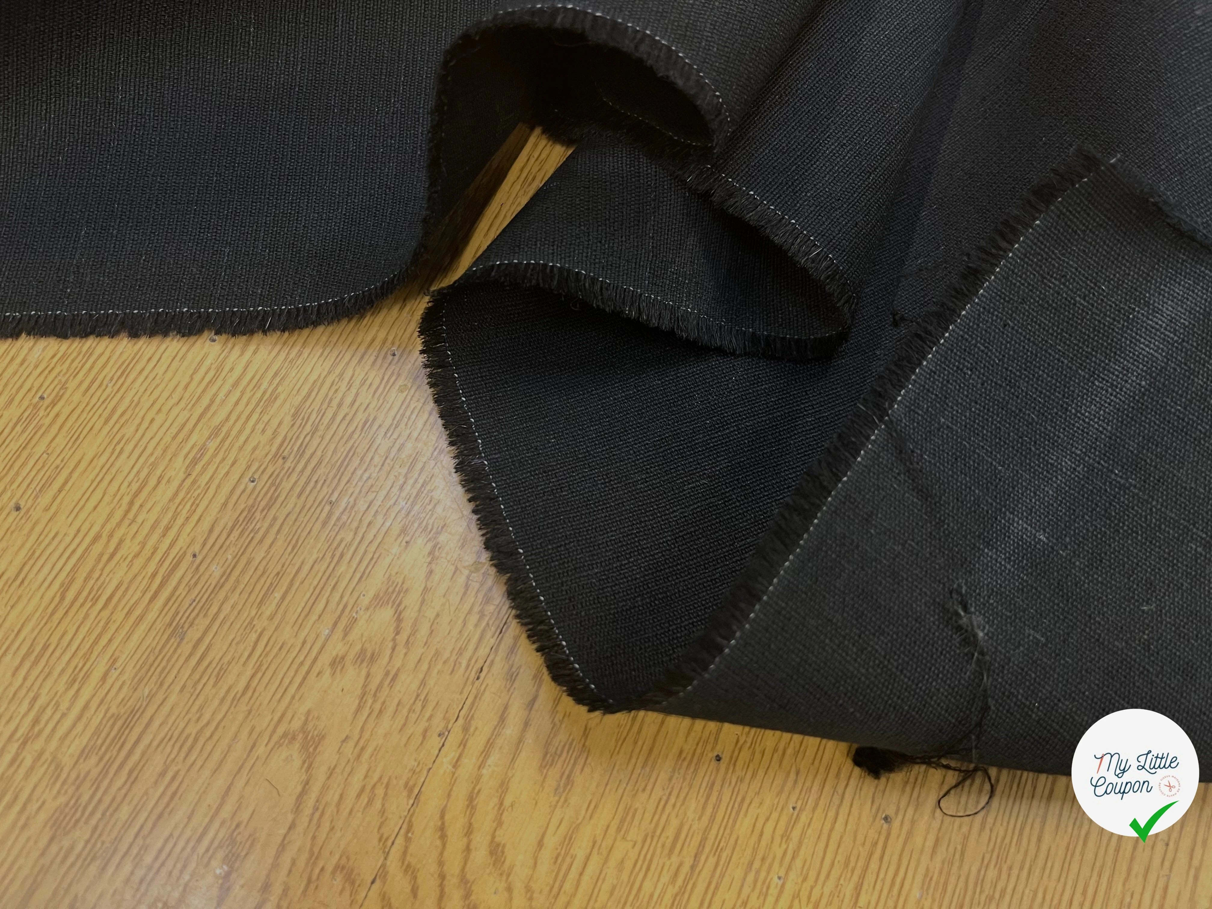 TOILE DE COTON NATTÉ NOIR 165CM - My Little Coupon