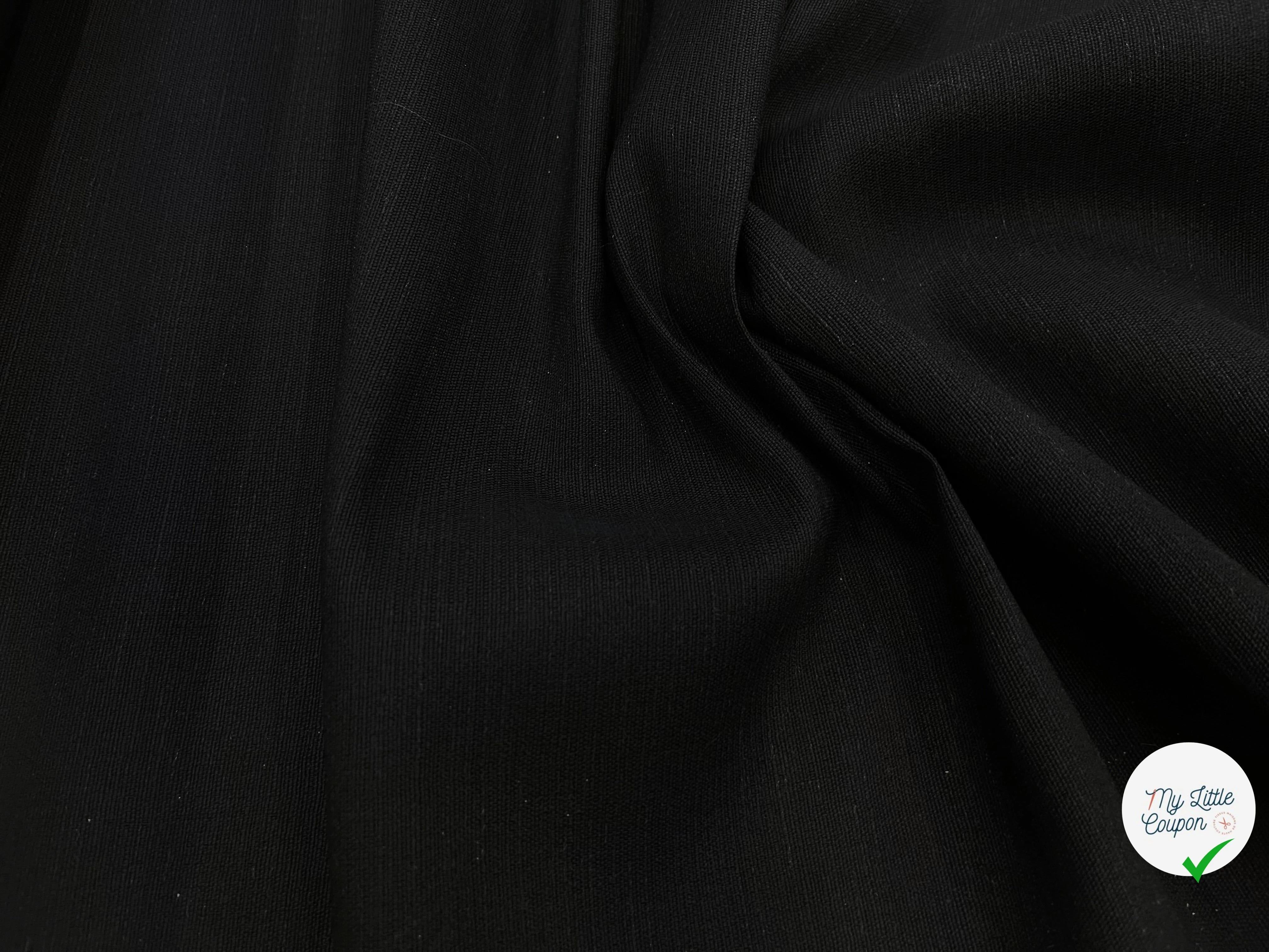 TOILE DE COTON NATTÉ NOIR 165CM - My Little Coupon