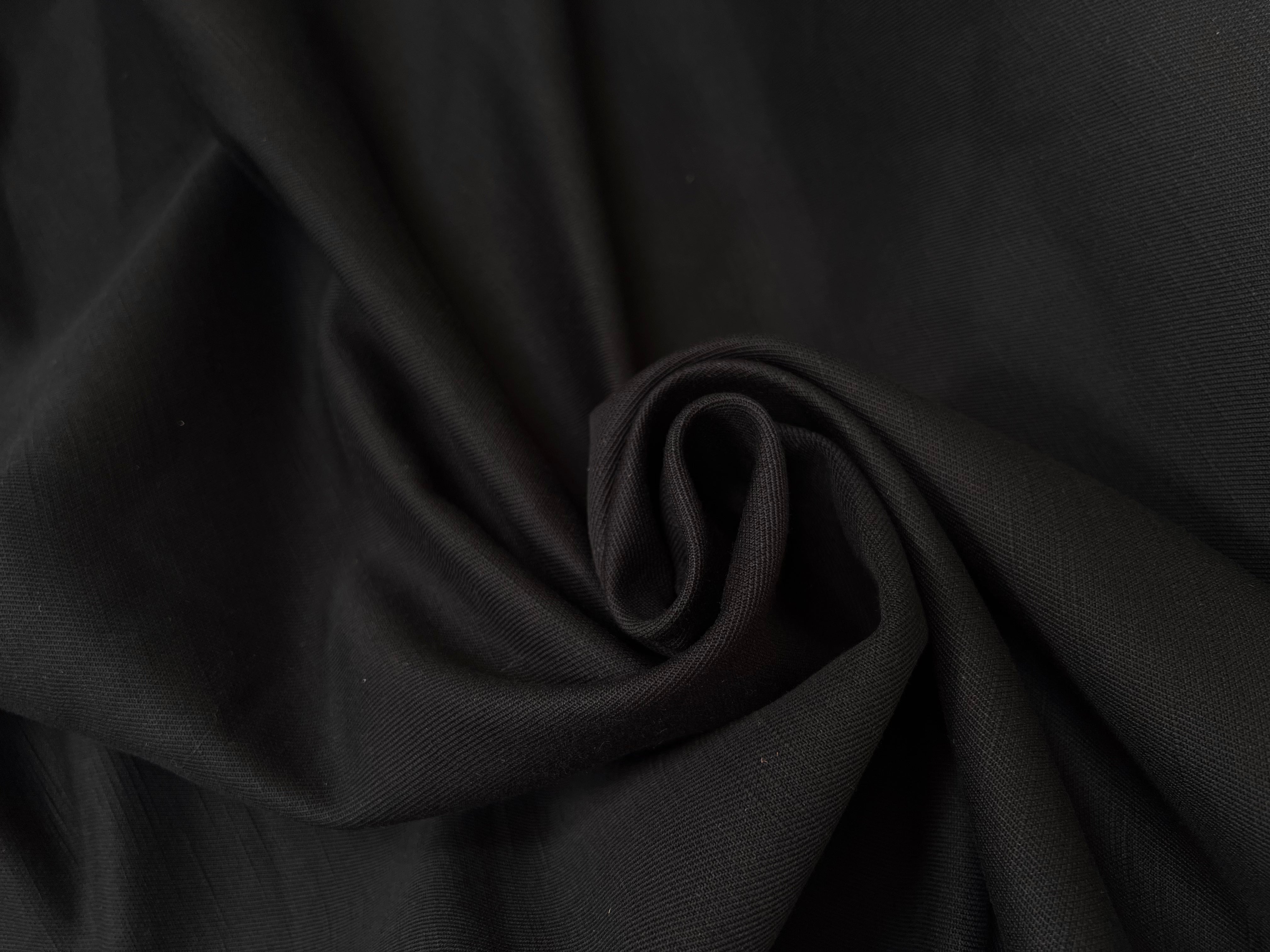 TOILE DE COTON NOIR BASIQUE ARMURÉE - My Little Coupon