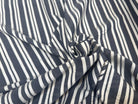 TOILE DE COTON SOIE RAYURES BLEU ET CRÈME - My Little Coupon