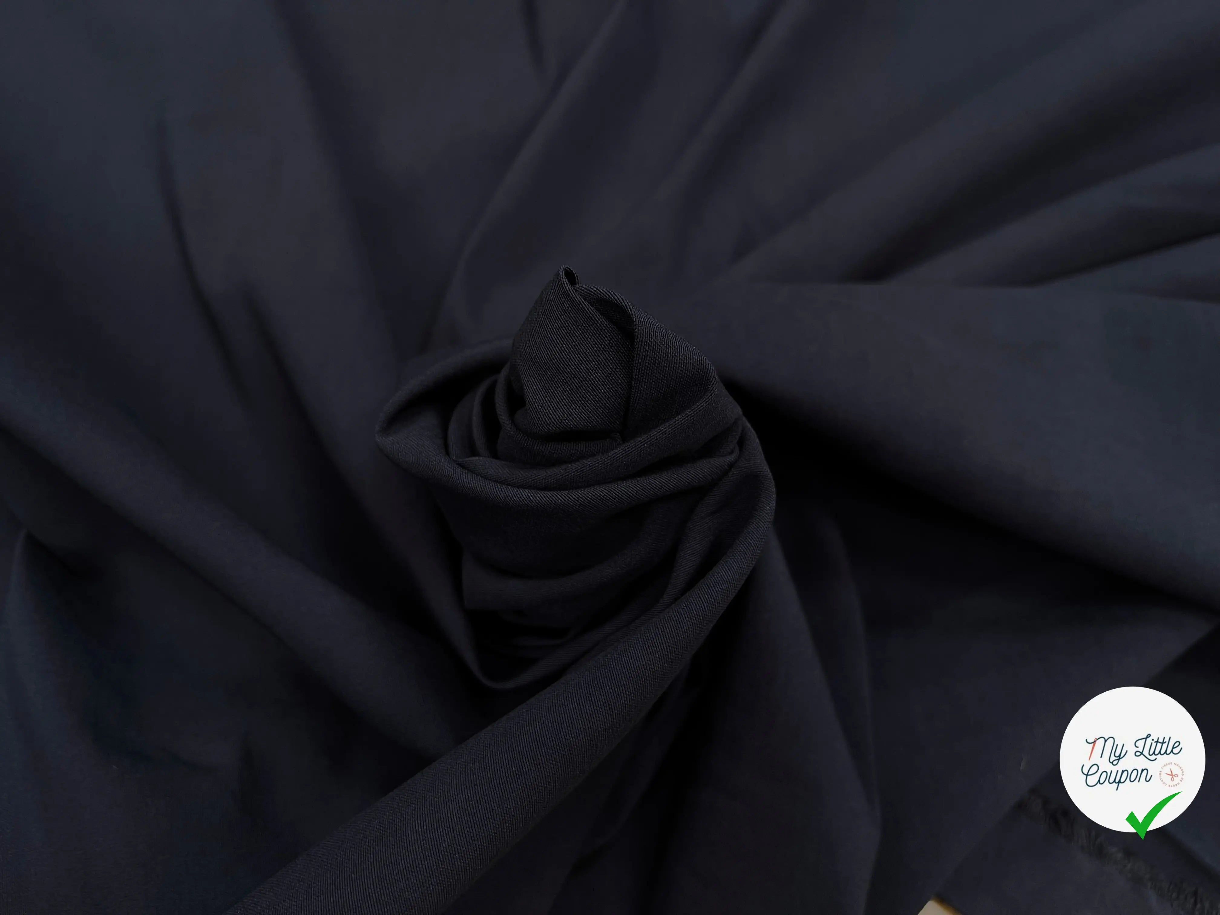 TOILE DE COTON STRETCH BLEU NUIT - My Little Coupon