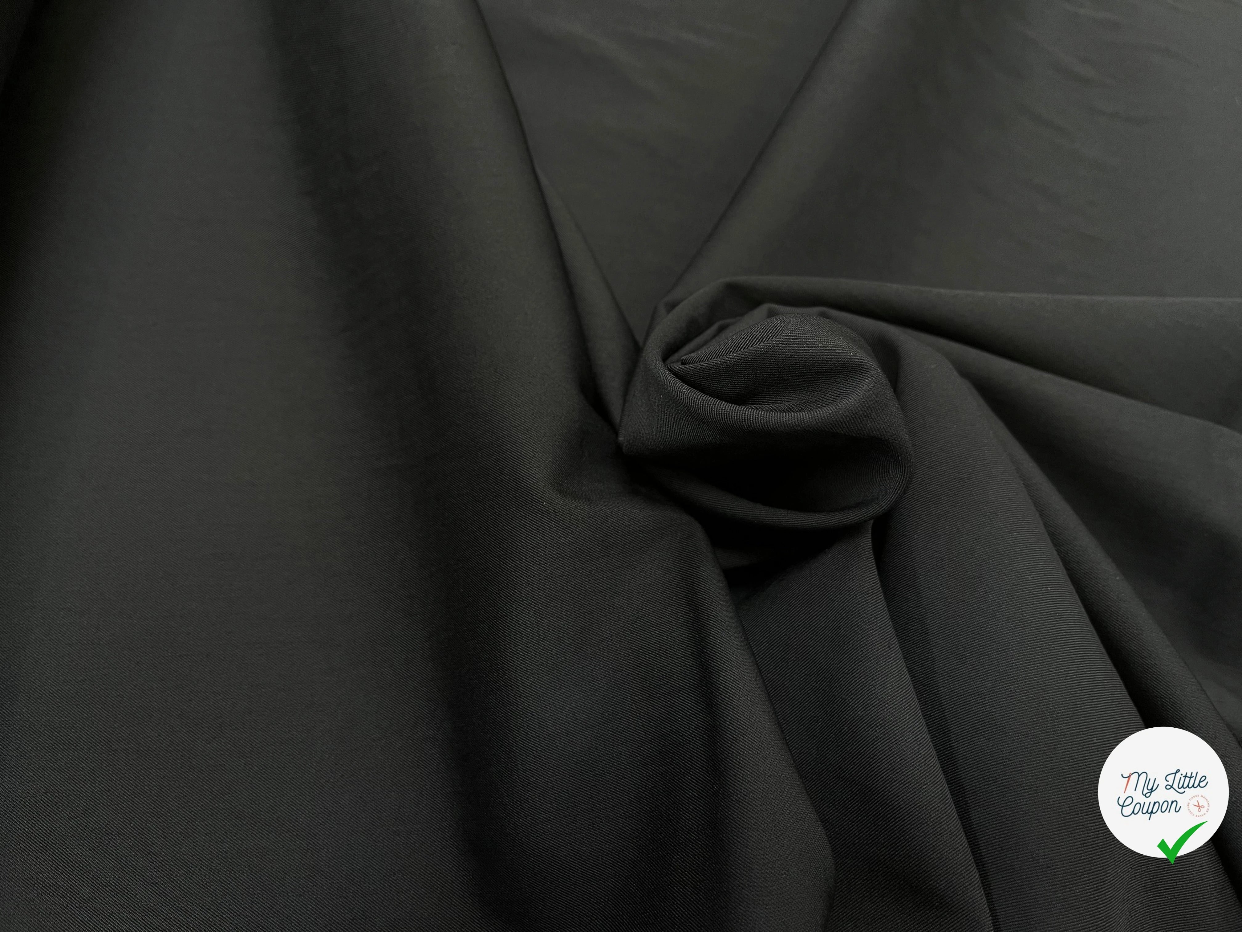 TOILE DE LAINE FINEMENT SERGÉE 95% LAINE NOIR 140CM - My Little Coupon